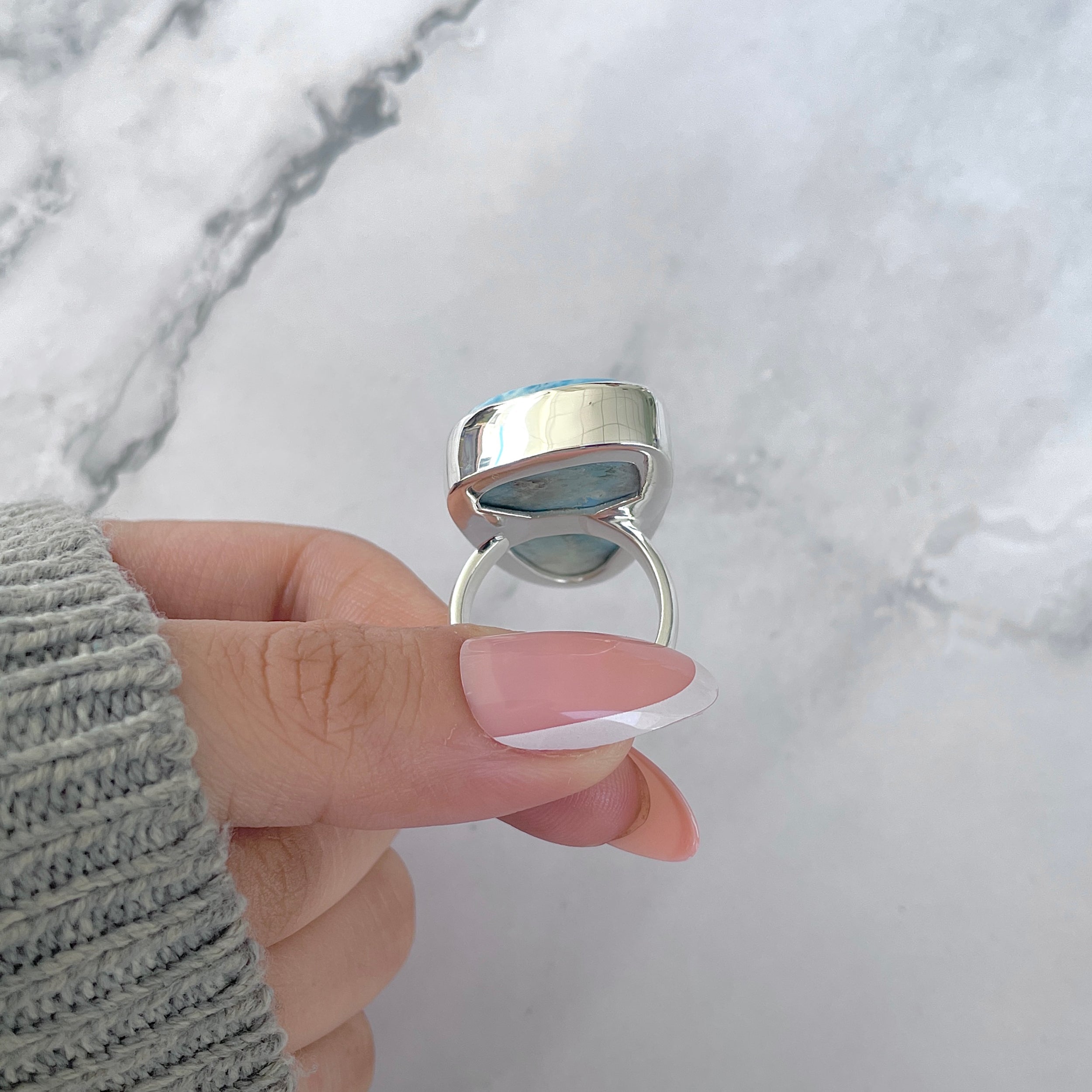Larimar Adjustable Ring-(LAR-R-1792.)