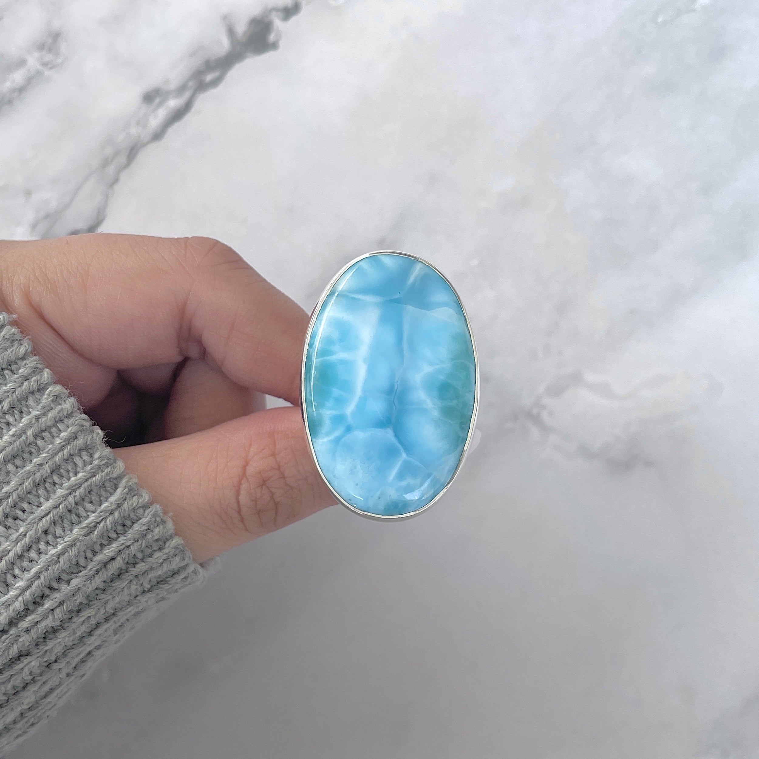 Larimar Adjustable Ring-(LAR-R-1793.)
