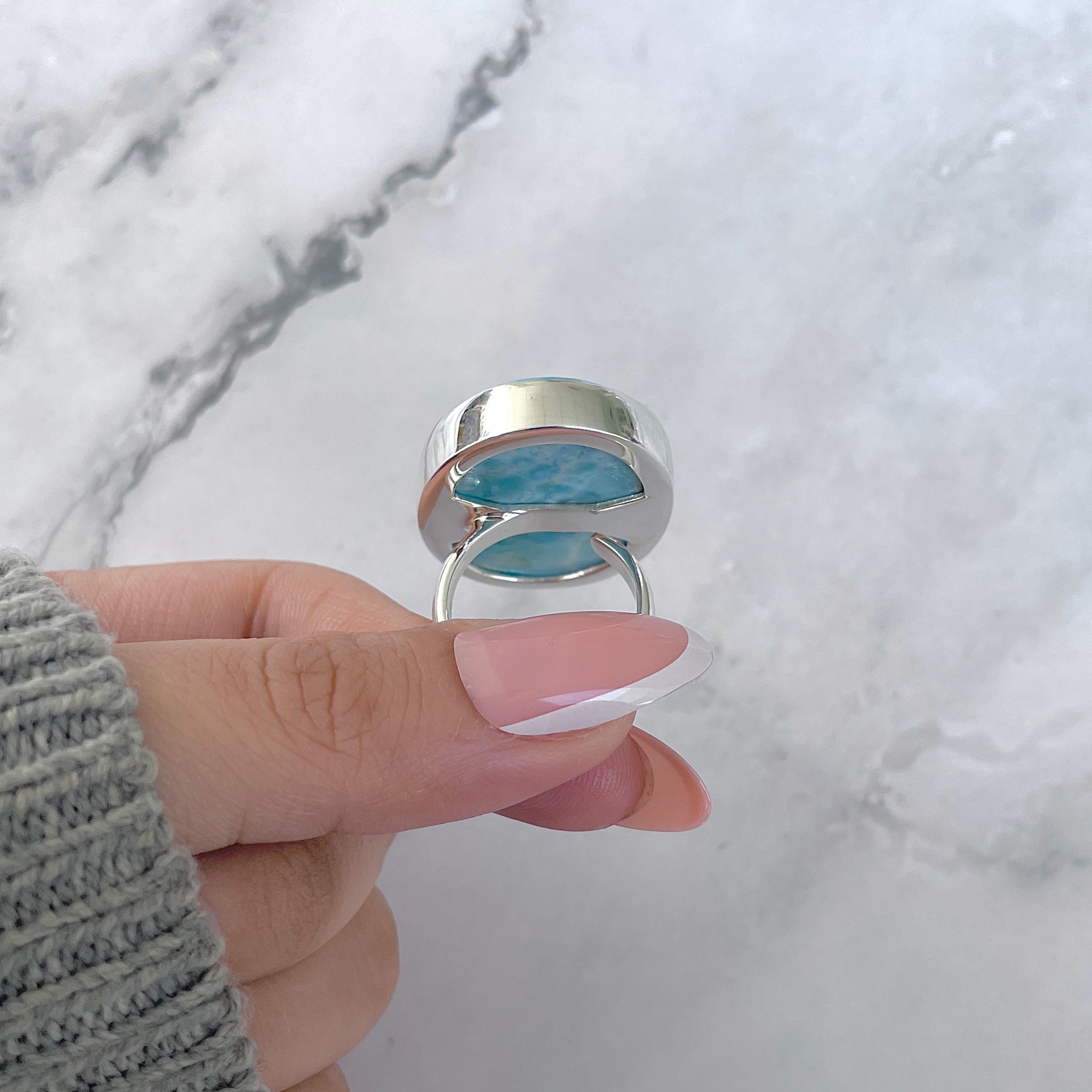 Larimar Adjustable Ring-(LAR-R-1793.)