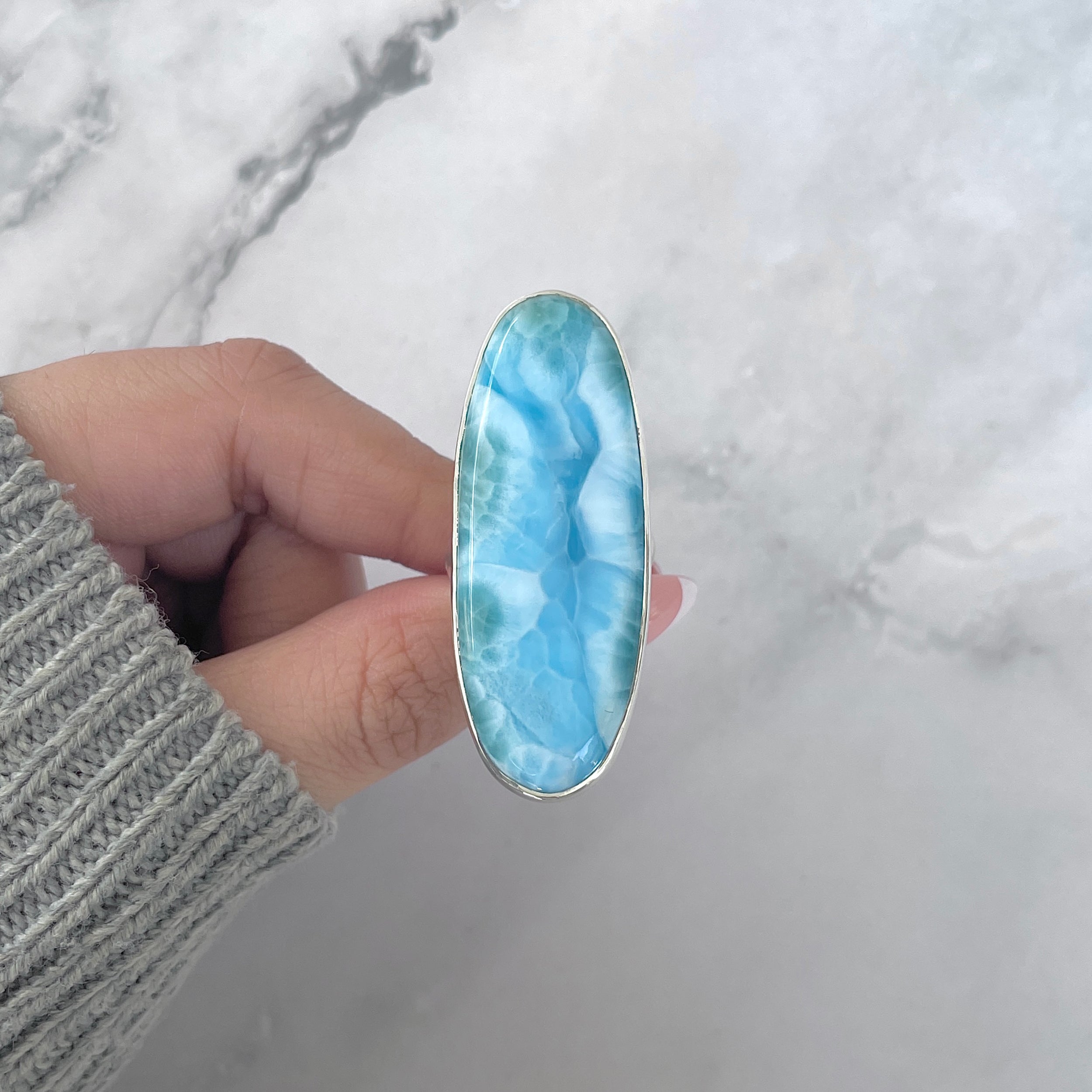 Larimar Adjustable Ring-(LAR-R-1795.)