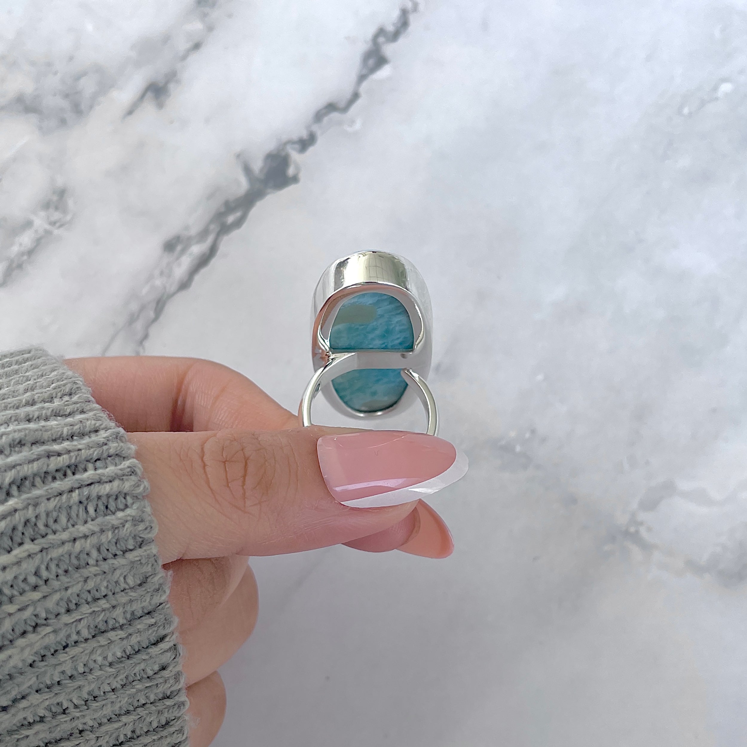Larimar Adjustable Ring-(LAR-R-1795.)