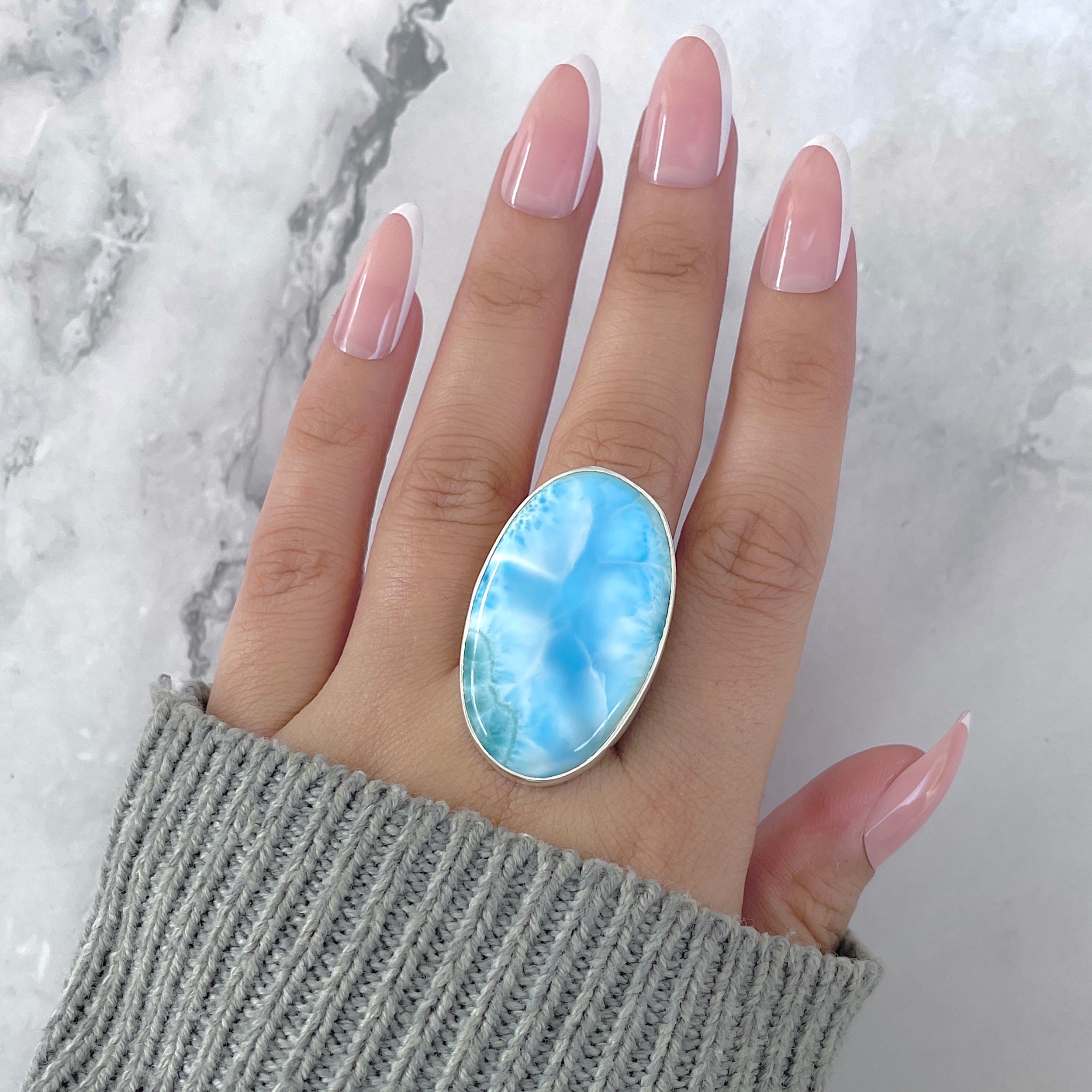Larimar Adjustable Ring-(LAR-R-1796.)