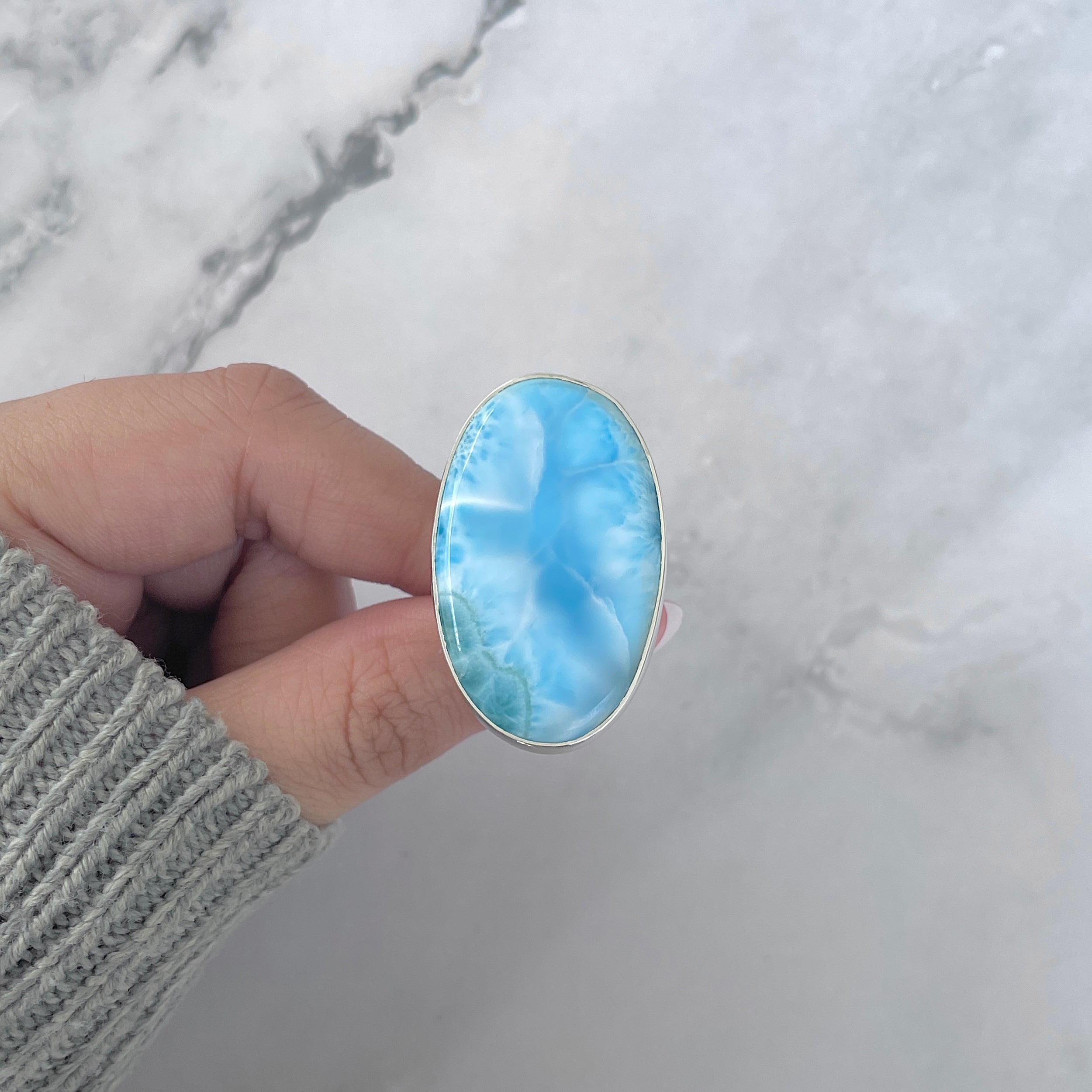 Larimar Adjustable Ring-(LAR-R-1796.)