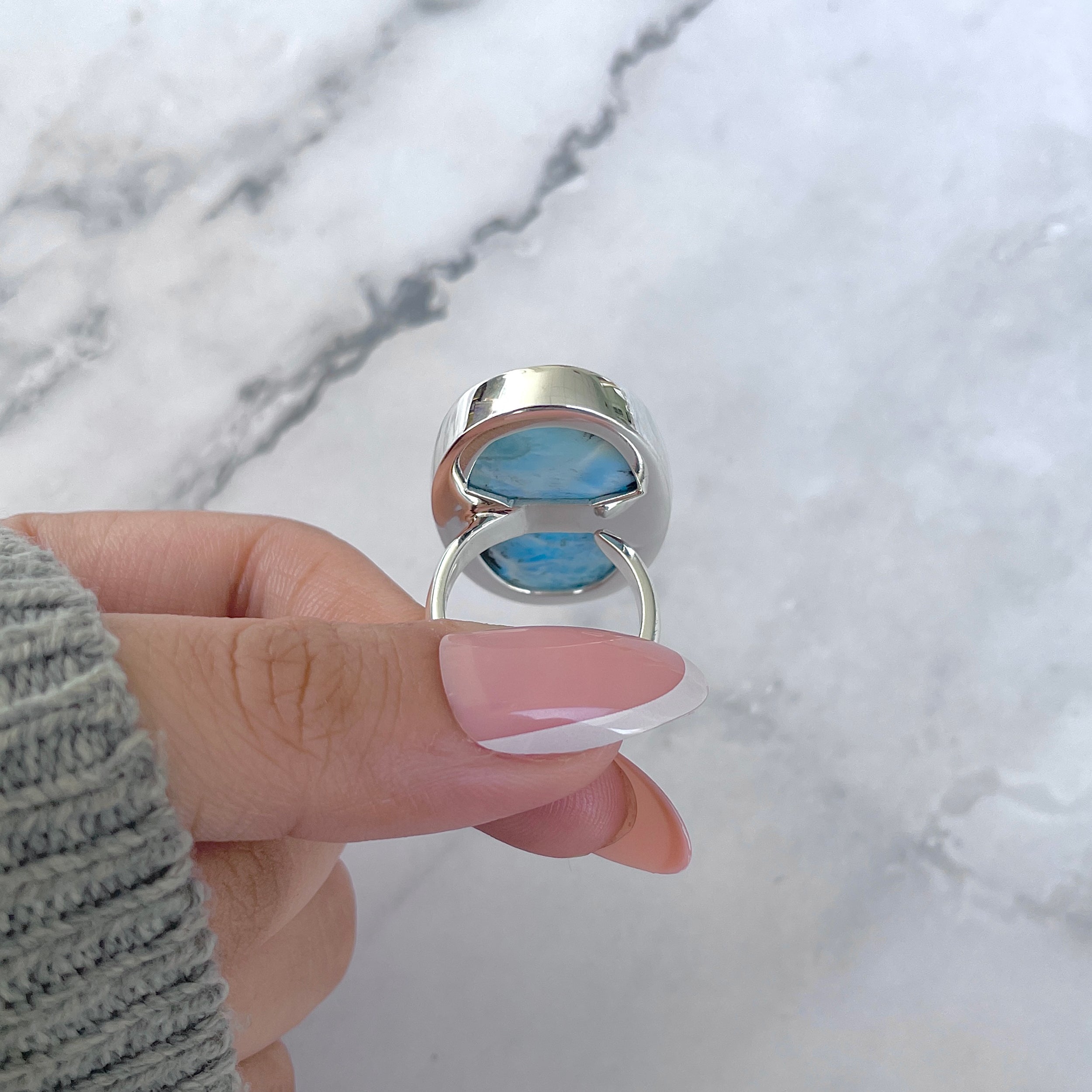 Larimar Adjustable Ring-(LAR-R-1796.)