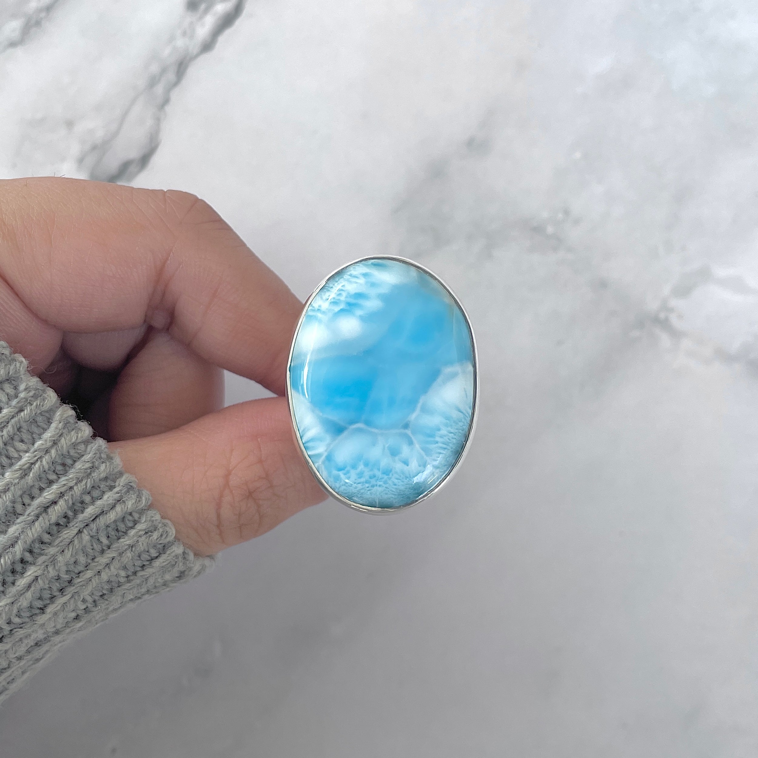 Larimar Adjustable Ring-(LAR-R-1797.)