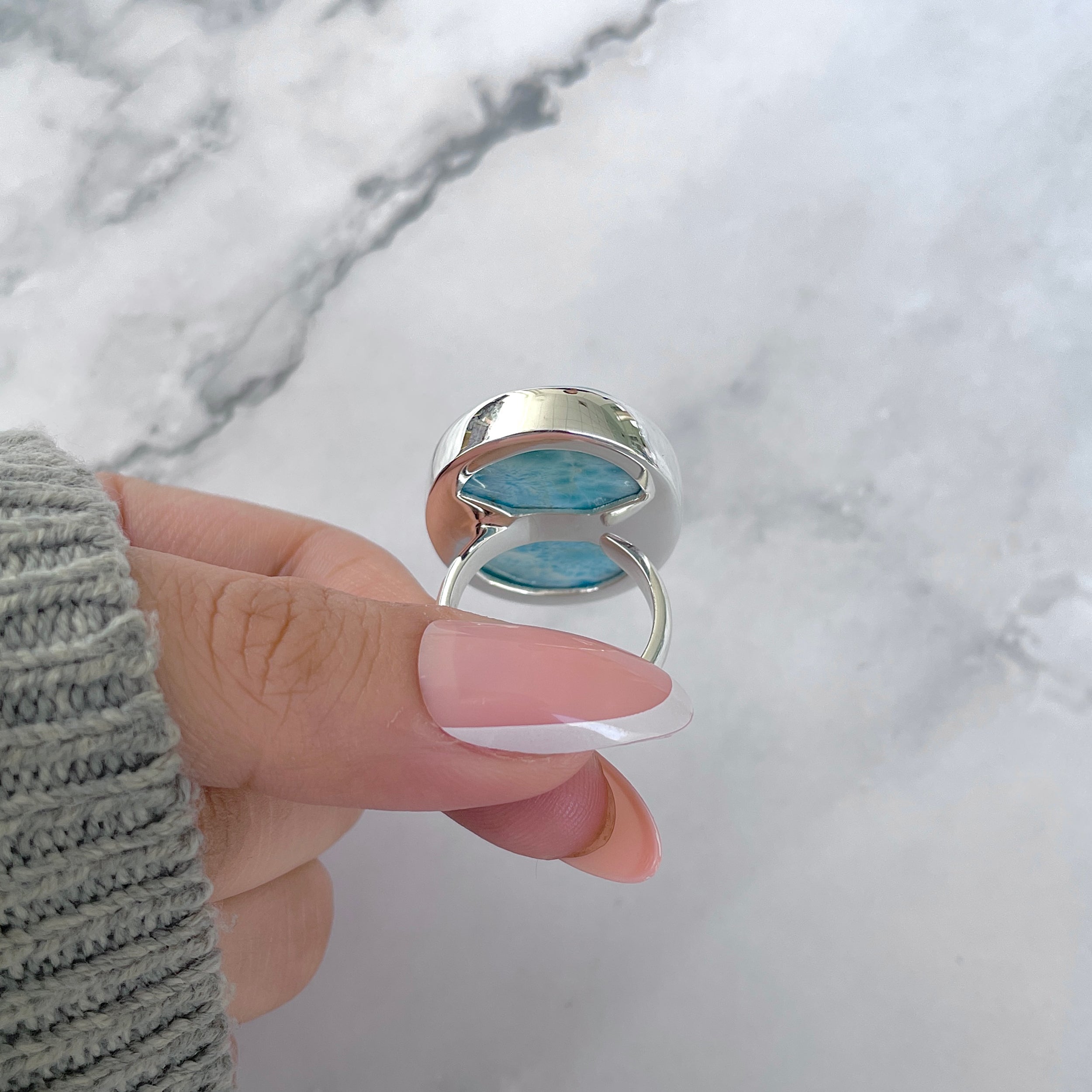 Larimar Adjustable Ring-(LAR-R-1797.)