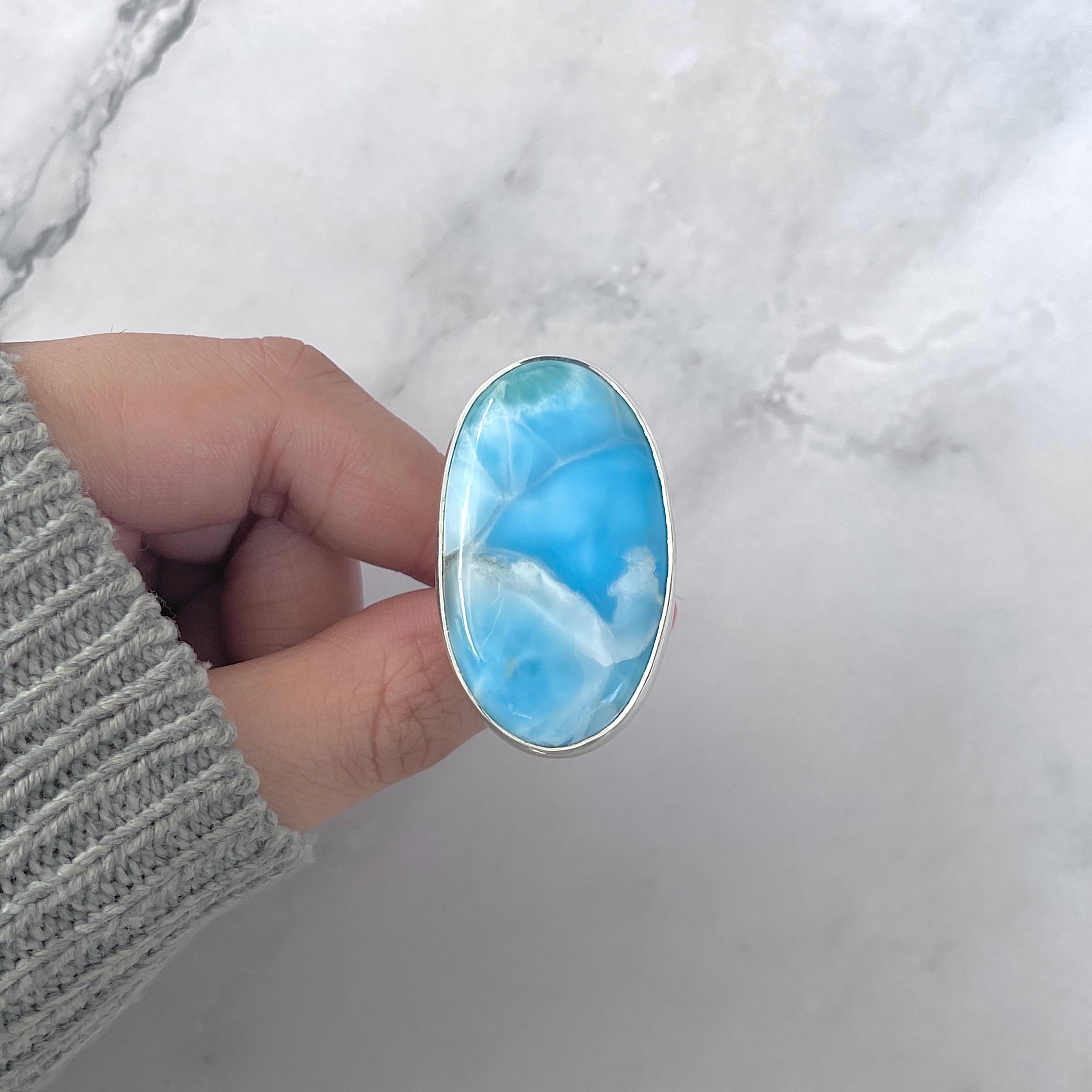 Larimar Adjustable Ring-(LAR-R-1798.)