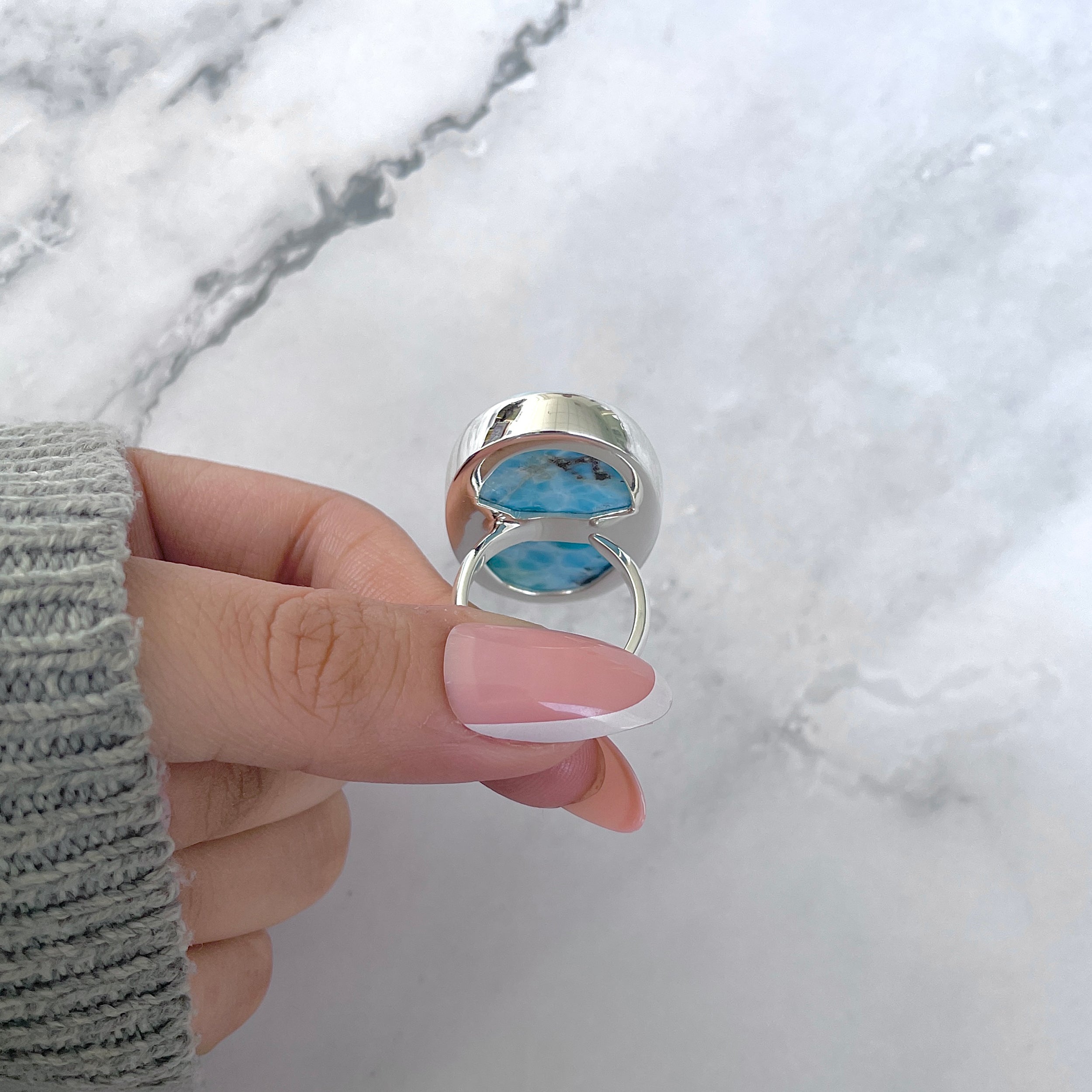 Larimar Adjustable Ring-(LAR-R-1798.)