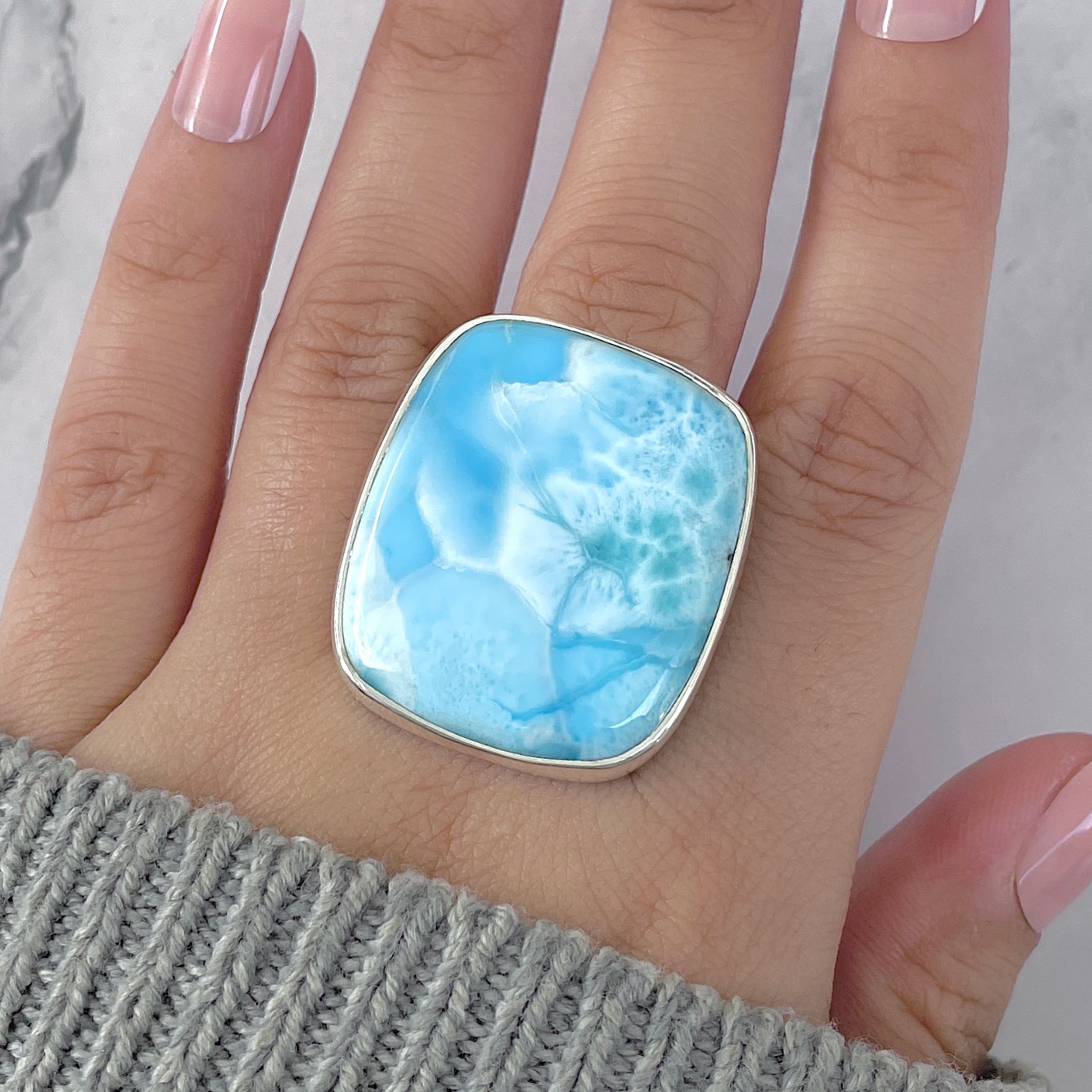 Larimar Adjustable Ring-(LAR-R-1799.)