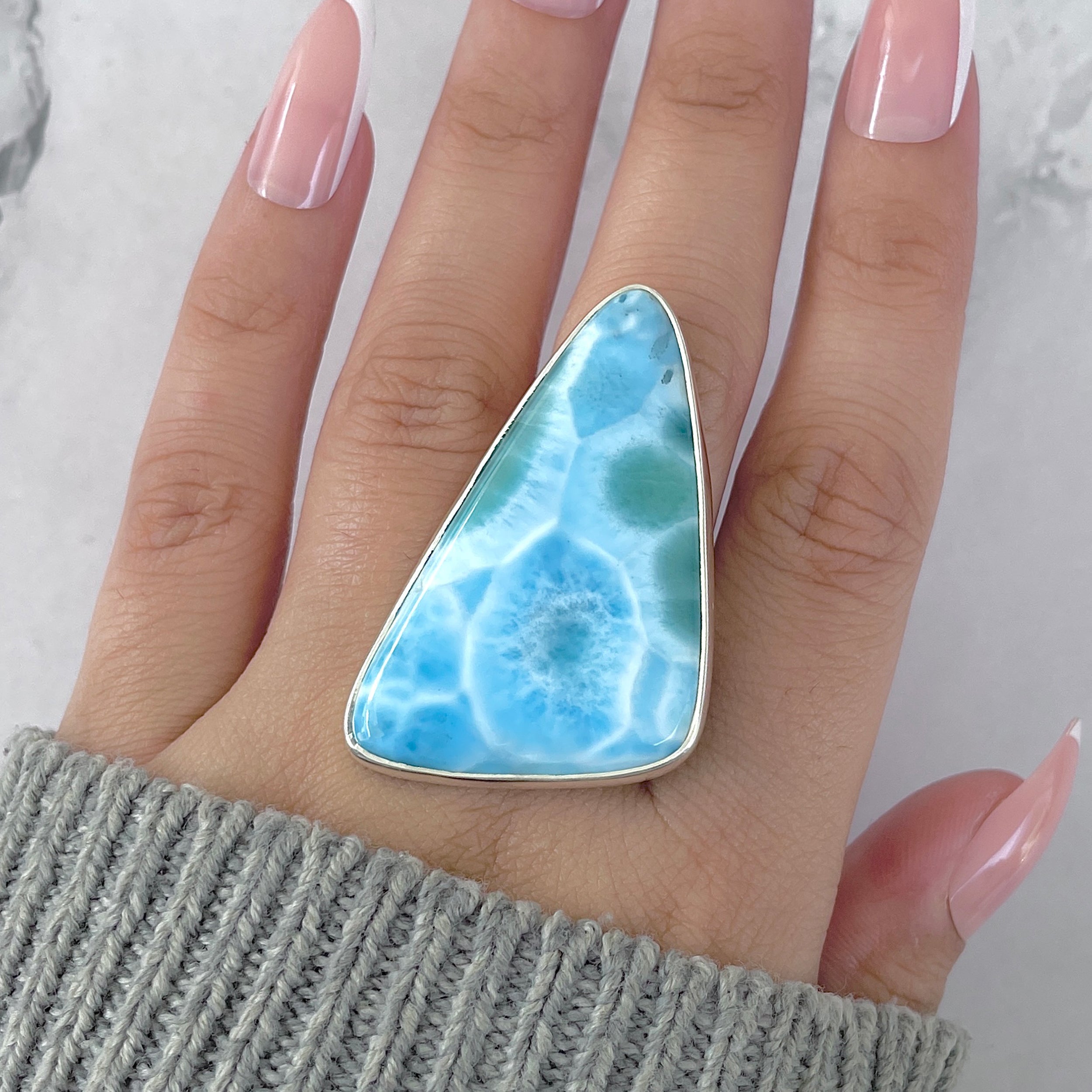 Larimar Adjustable Ring-(LAR-R-1800.)