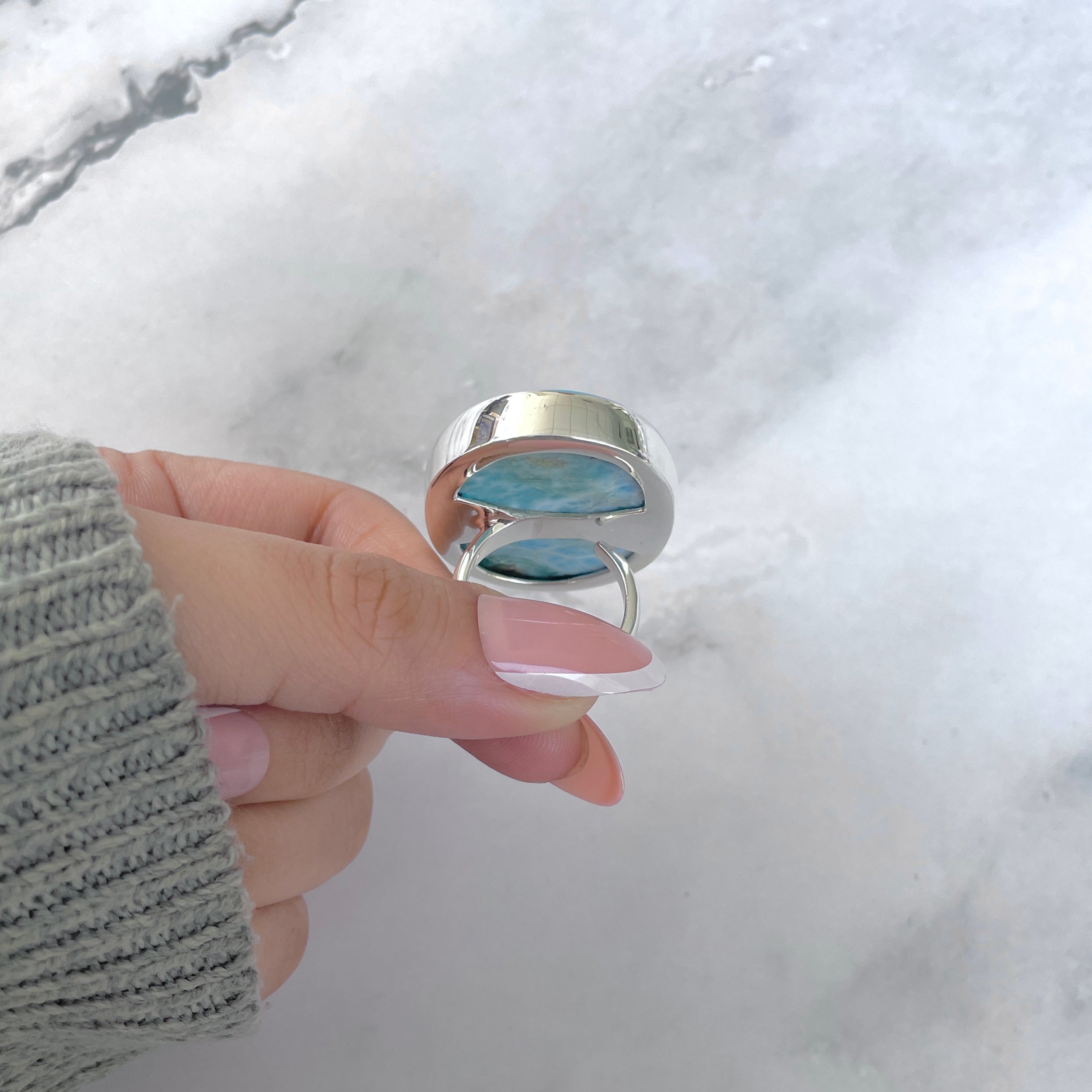 Larimar Adjustable Ring-(LAR-R-1802.)