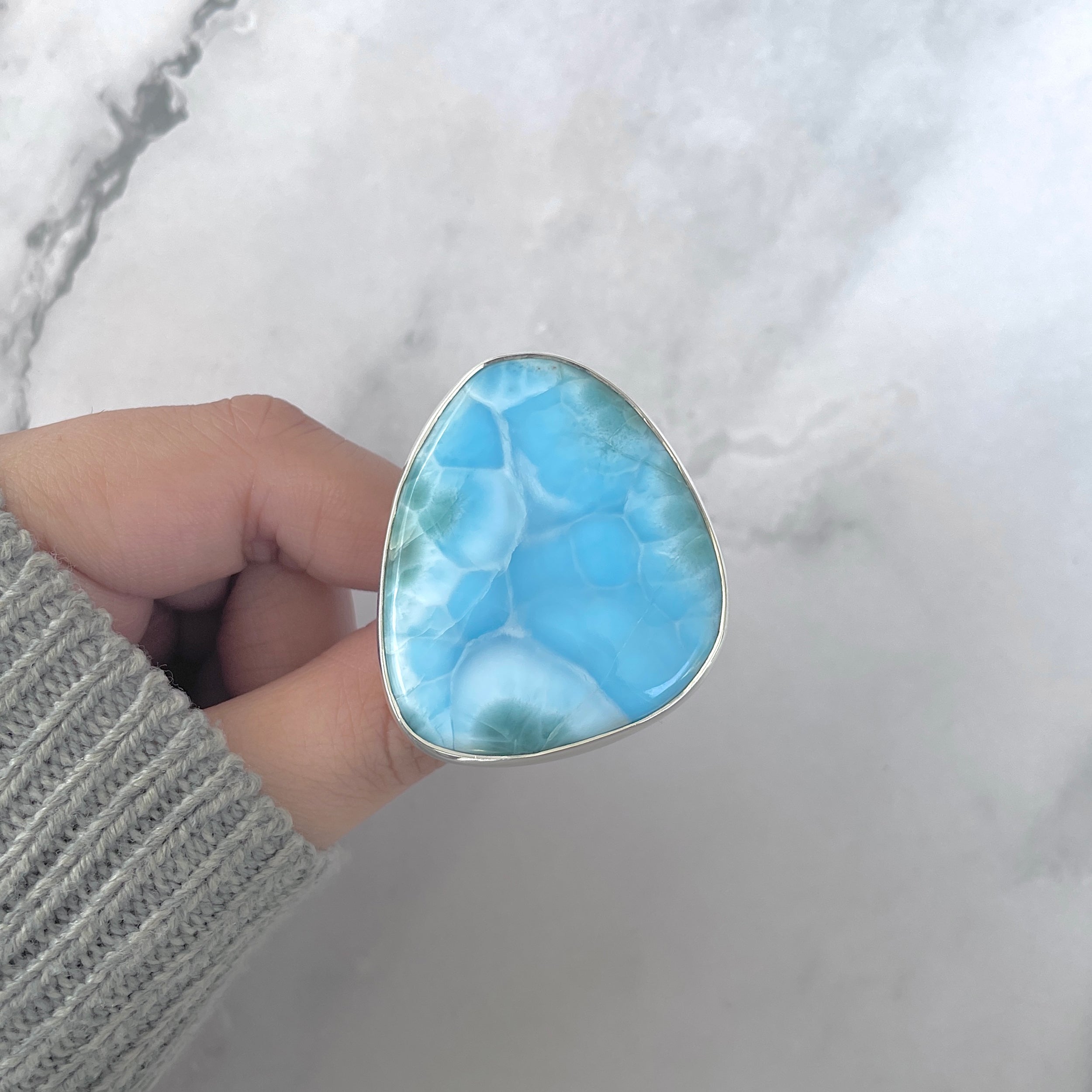 Larimar Adjustable Ring-(LAR-R-1803.)
