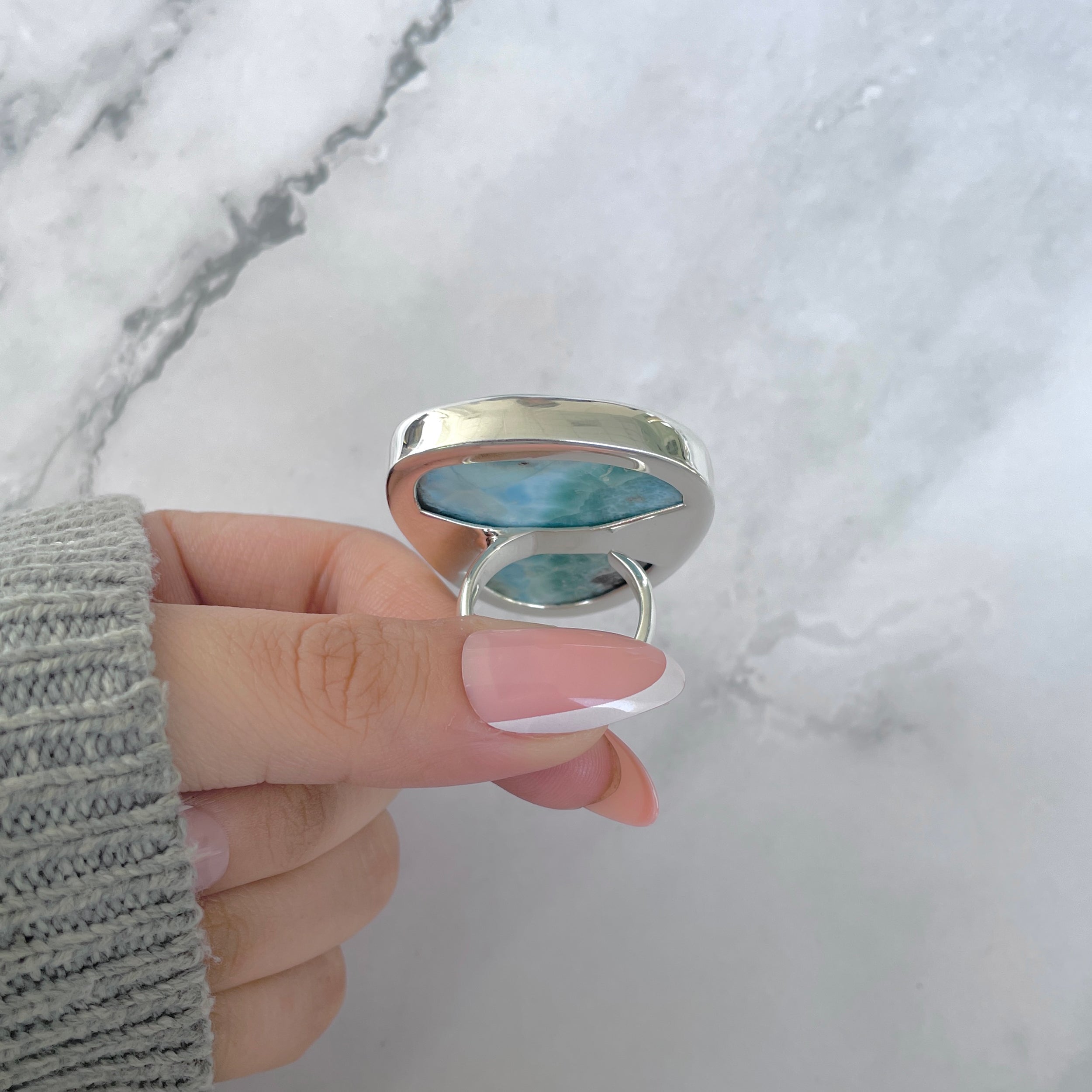 Larimar Adjustable Ring-(LAR-R-1803.)