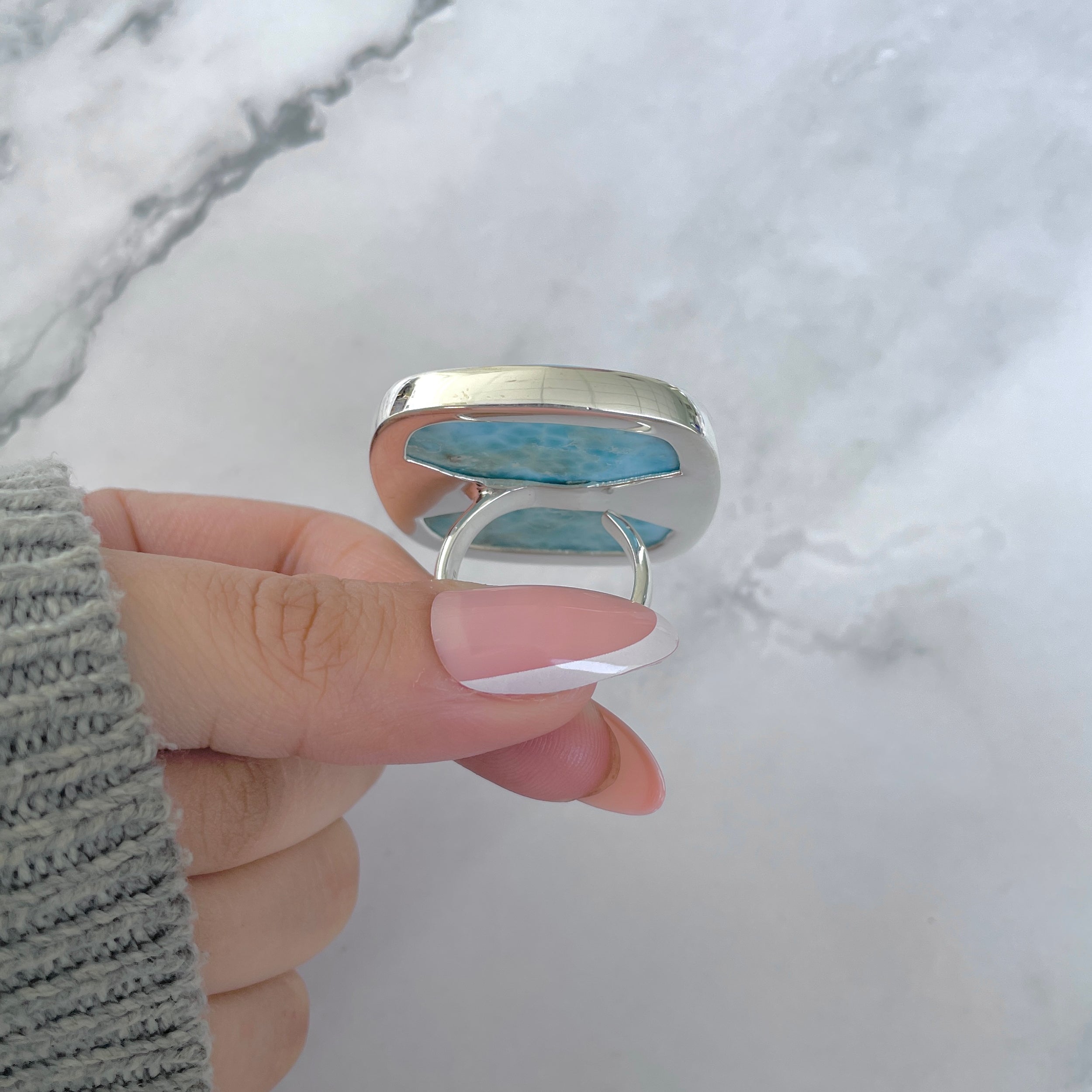 Larimar Adjustable Ring-(LAR-R-1804.)