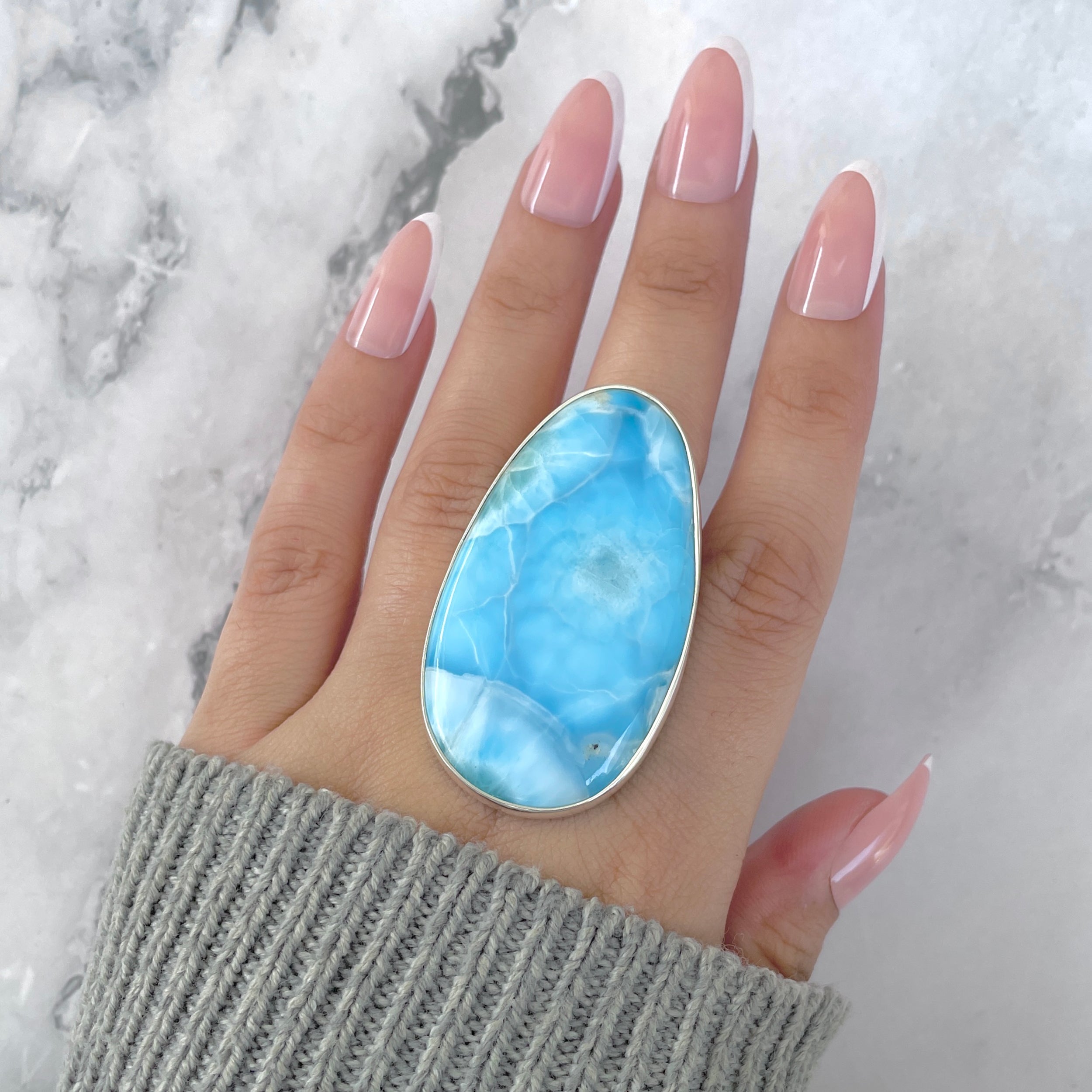 Larimar Adjustable Ring-(LAR-R-1805.)
