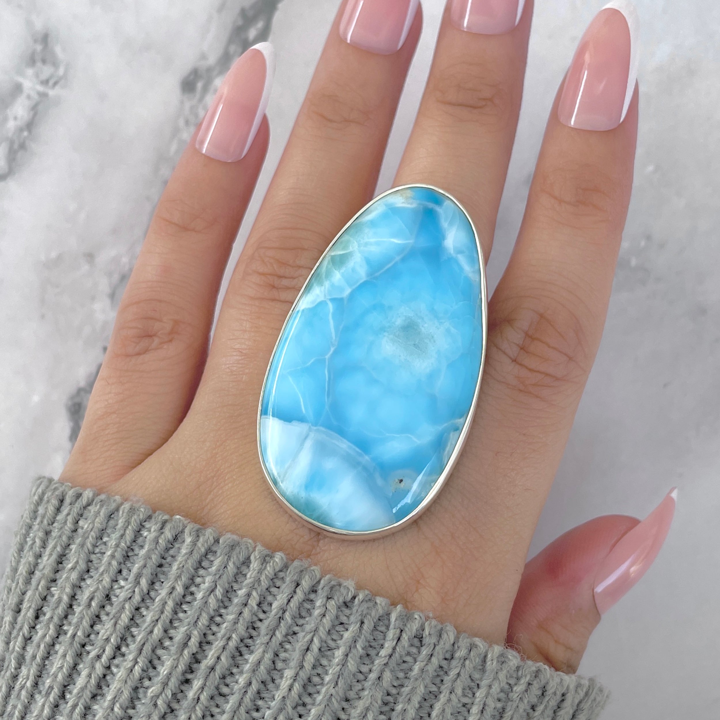 Larimar Adjustable Ring-(LAR-R-1805.)