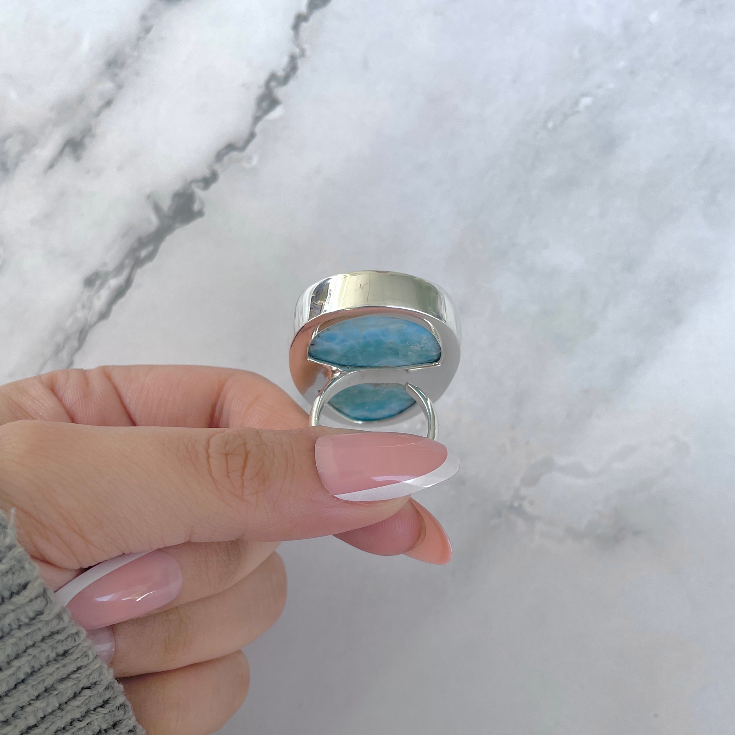 Larimar Adjustable Ring-(LAR-R-1805.)
