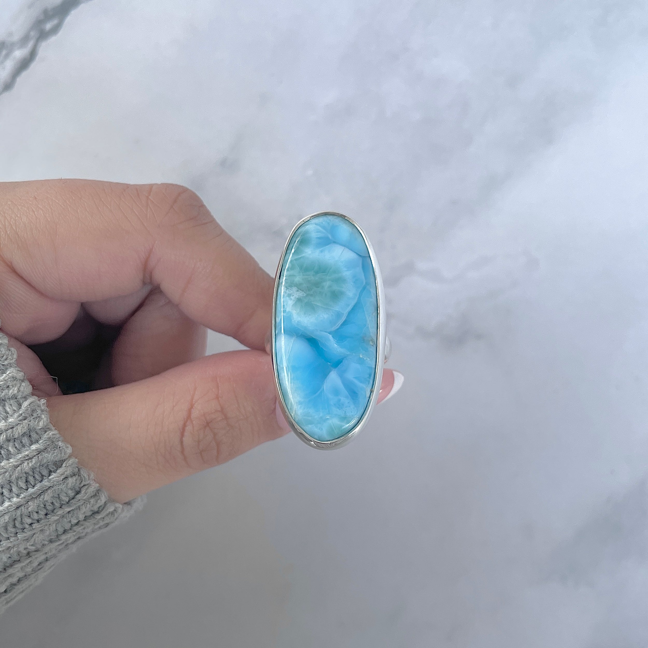 Larimar Adjustable Ring-(LAR-R-1806.)