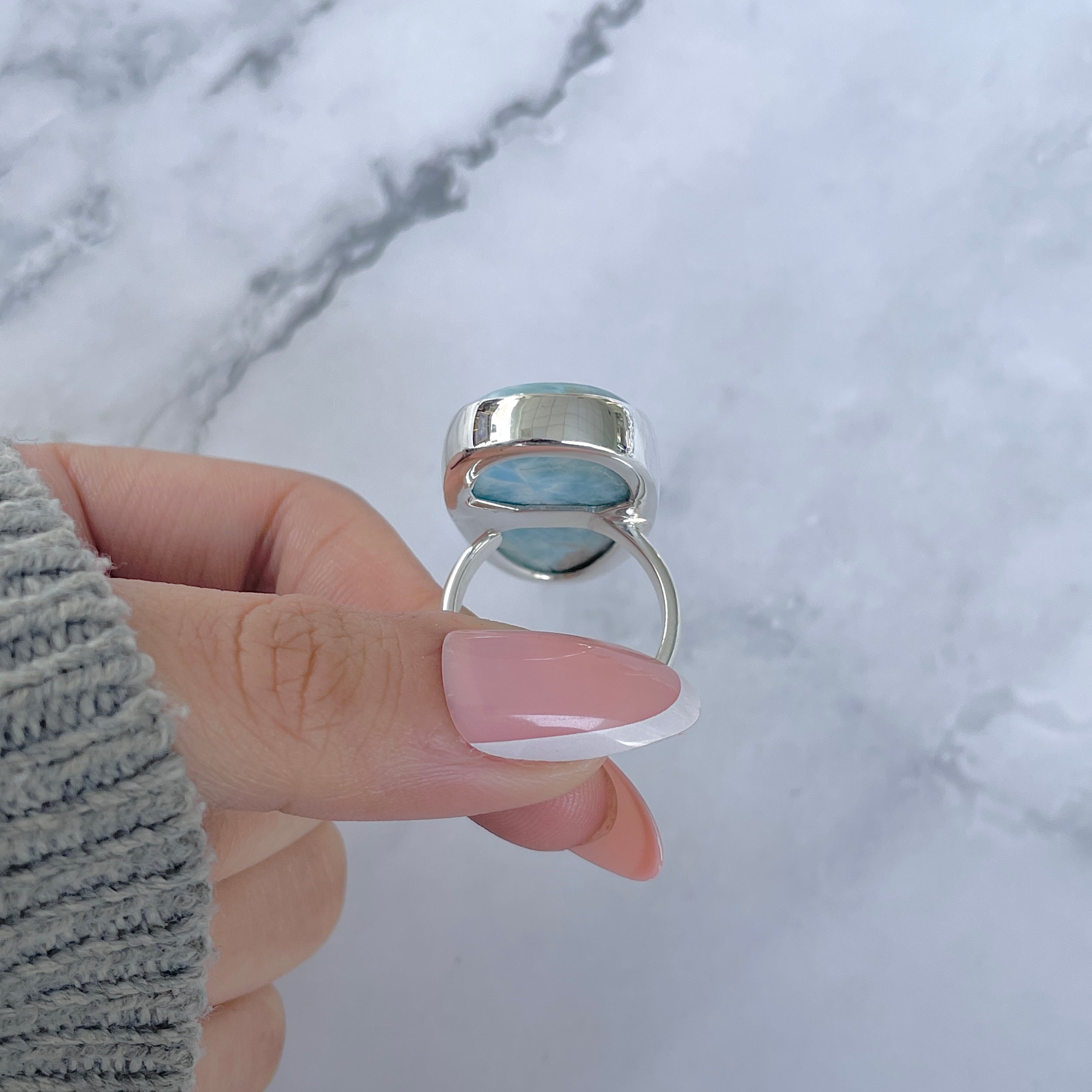 Larimar Adjustable Ring-(LAR-R-1807.)