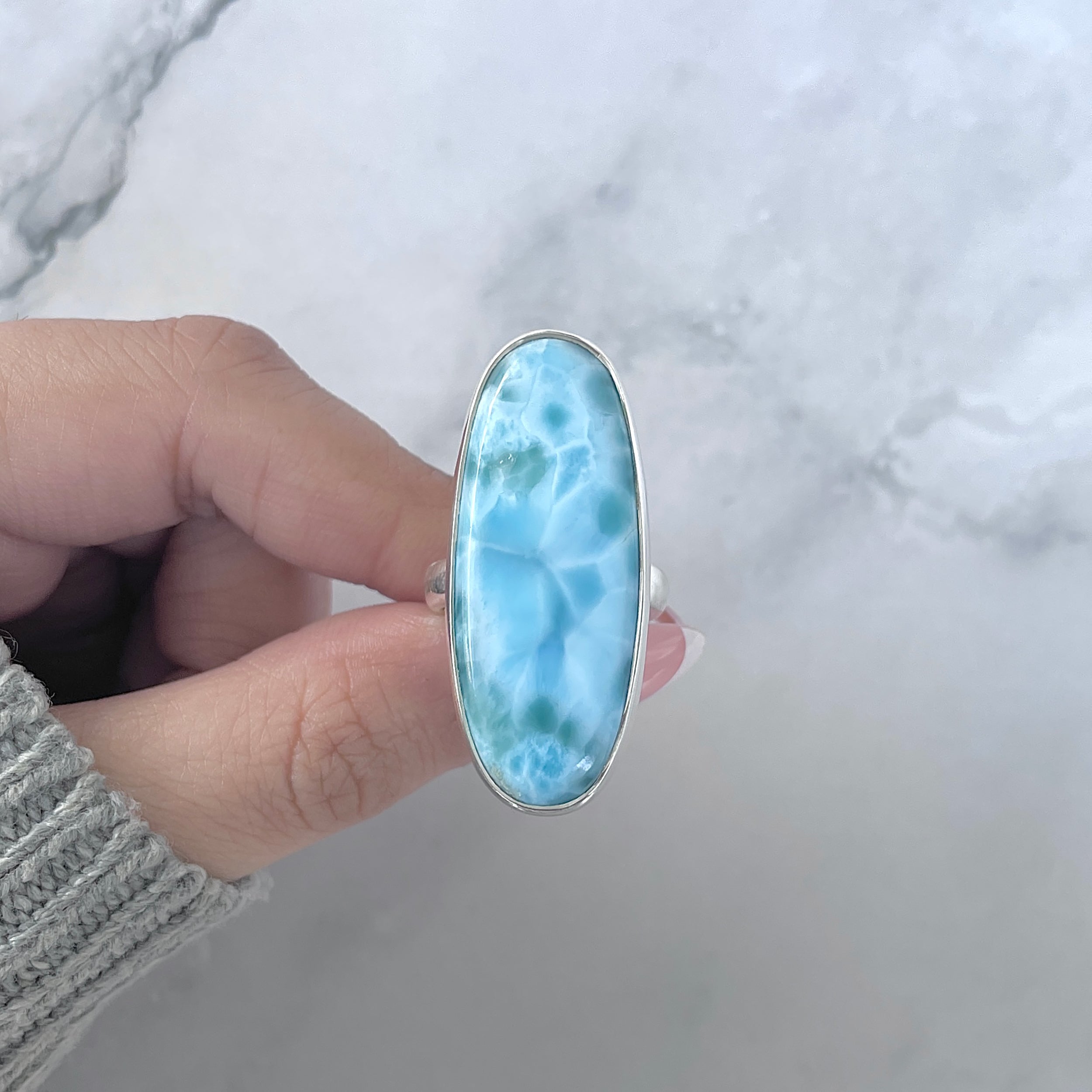 Larimar Adjustable Ring-(LAR-R-1808.)