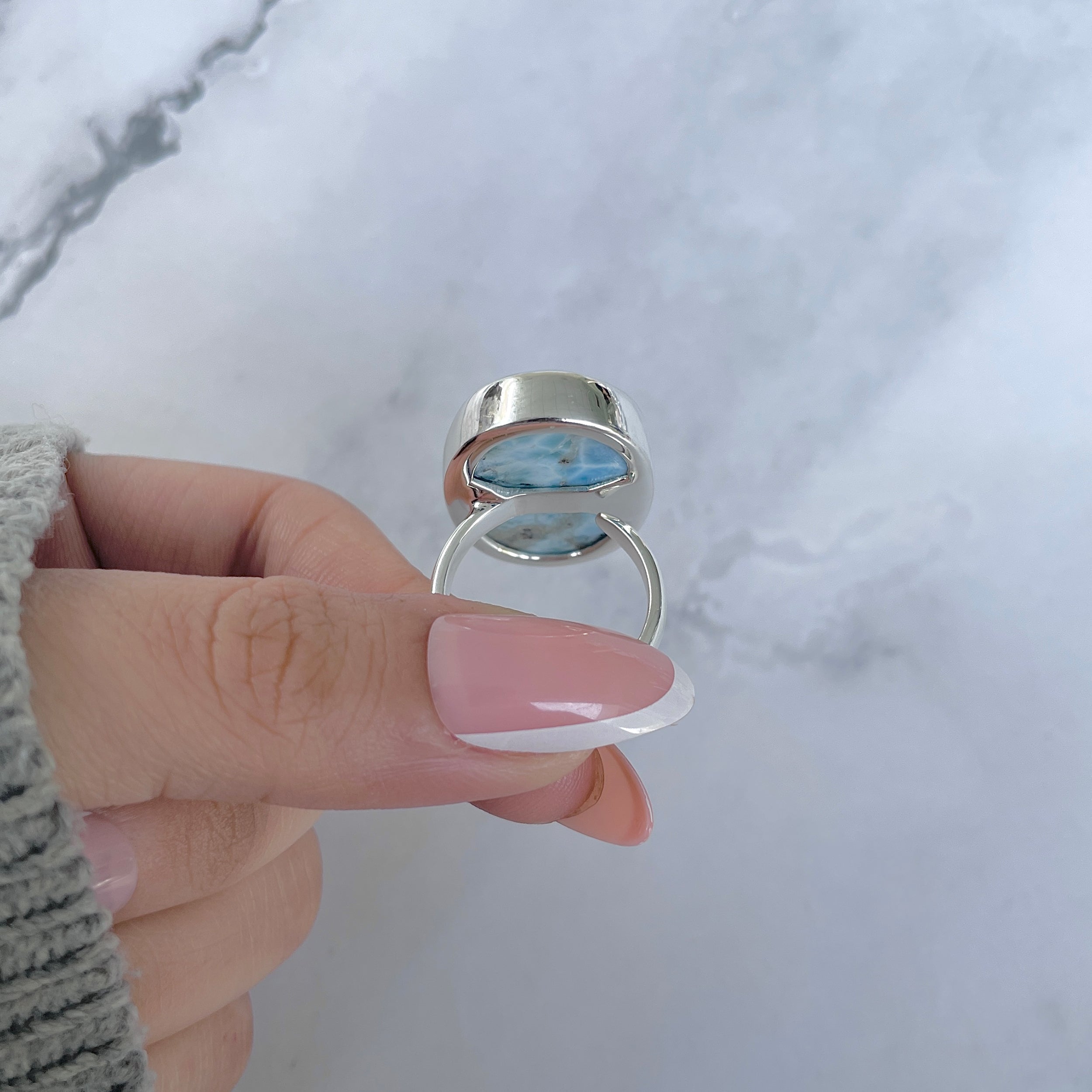 Larimar Adjustable Ring-(LAR-R-1810.)