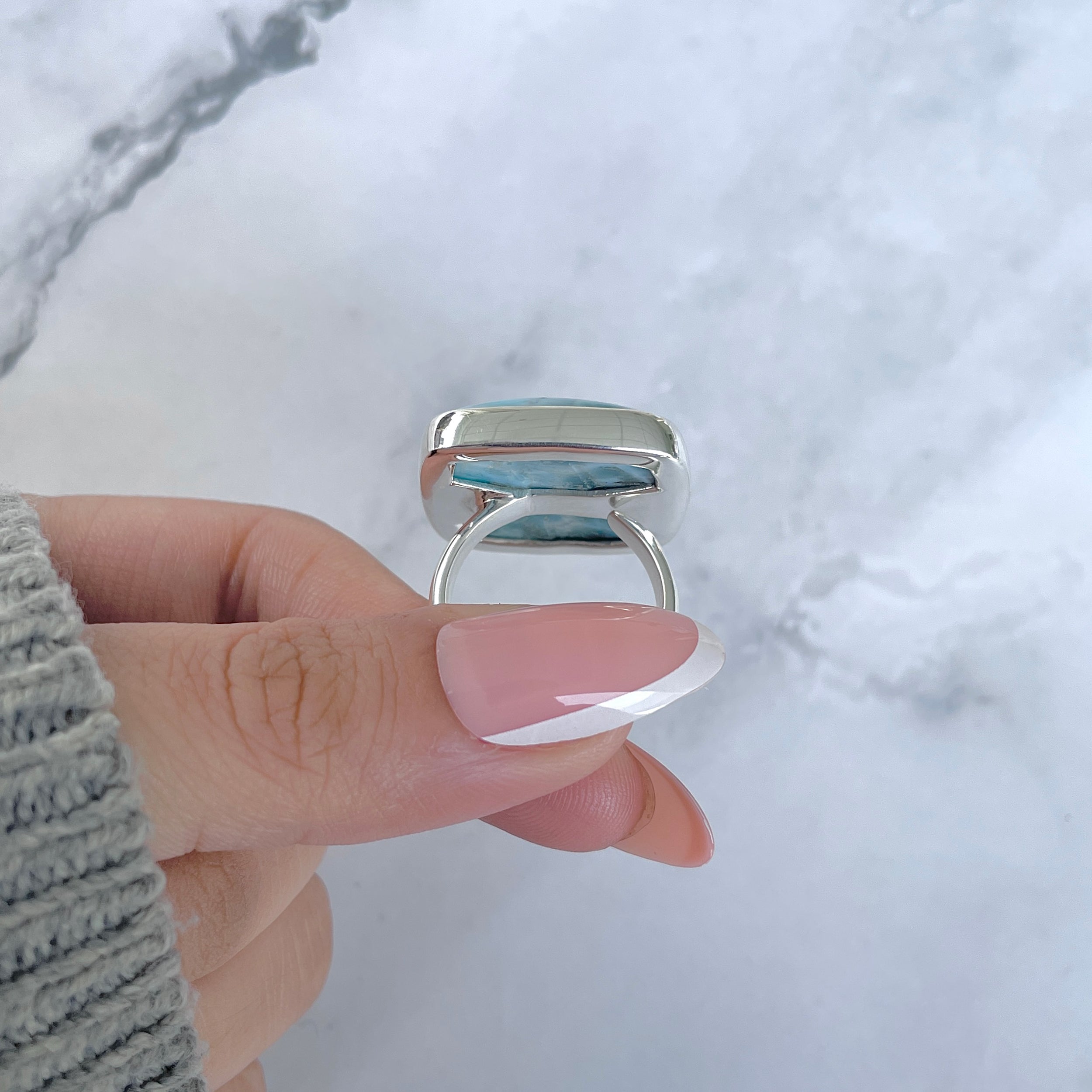 Larimar Adjustable Ring-(LAR-R-1812.)