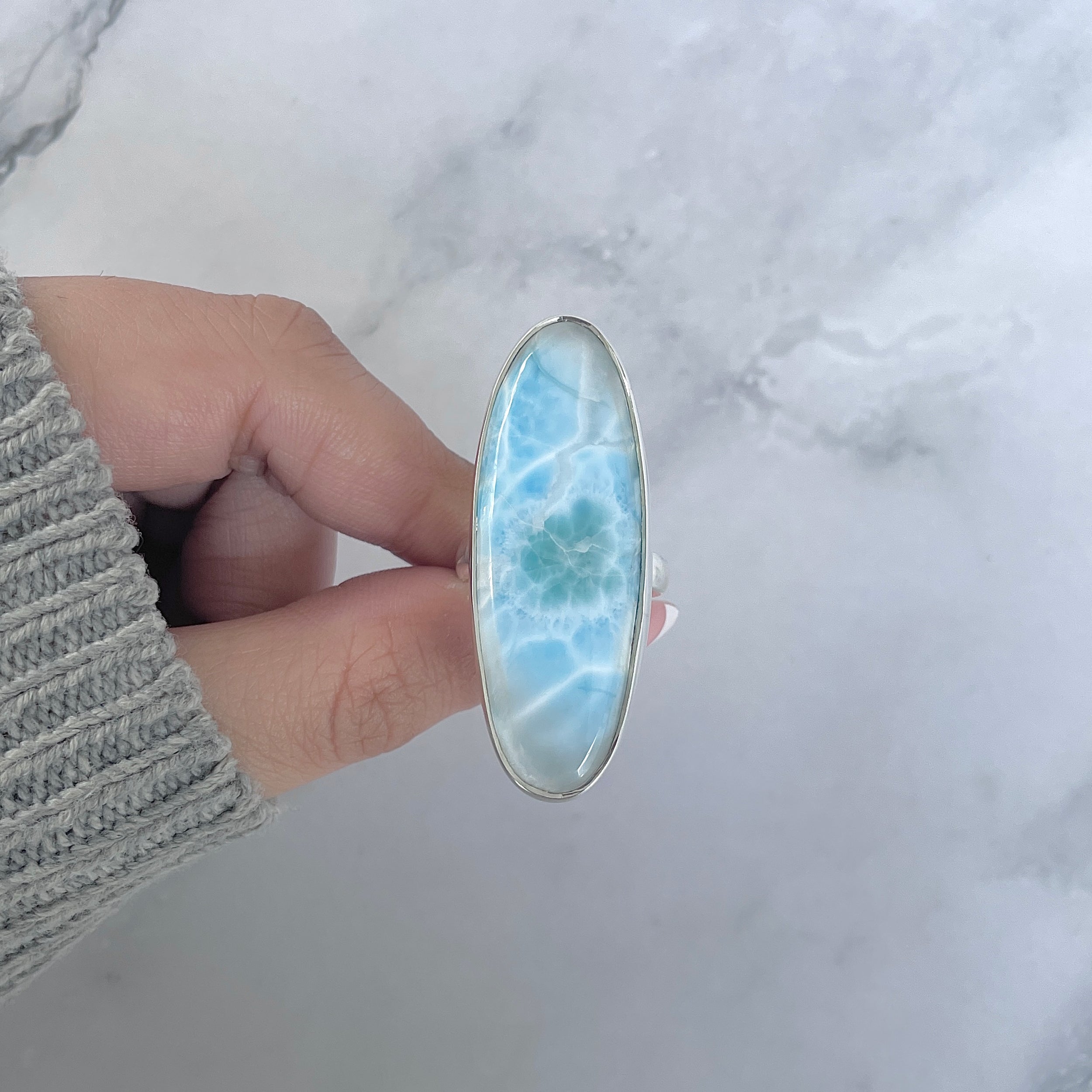 Larimar Adjustable Ring-(LAR-R-1813.)