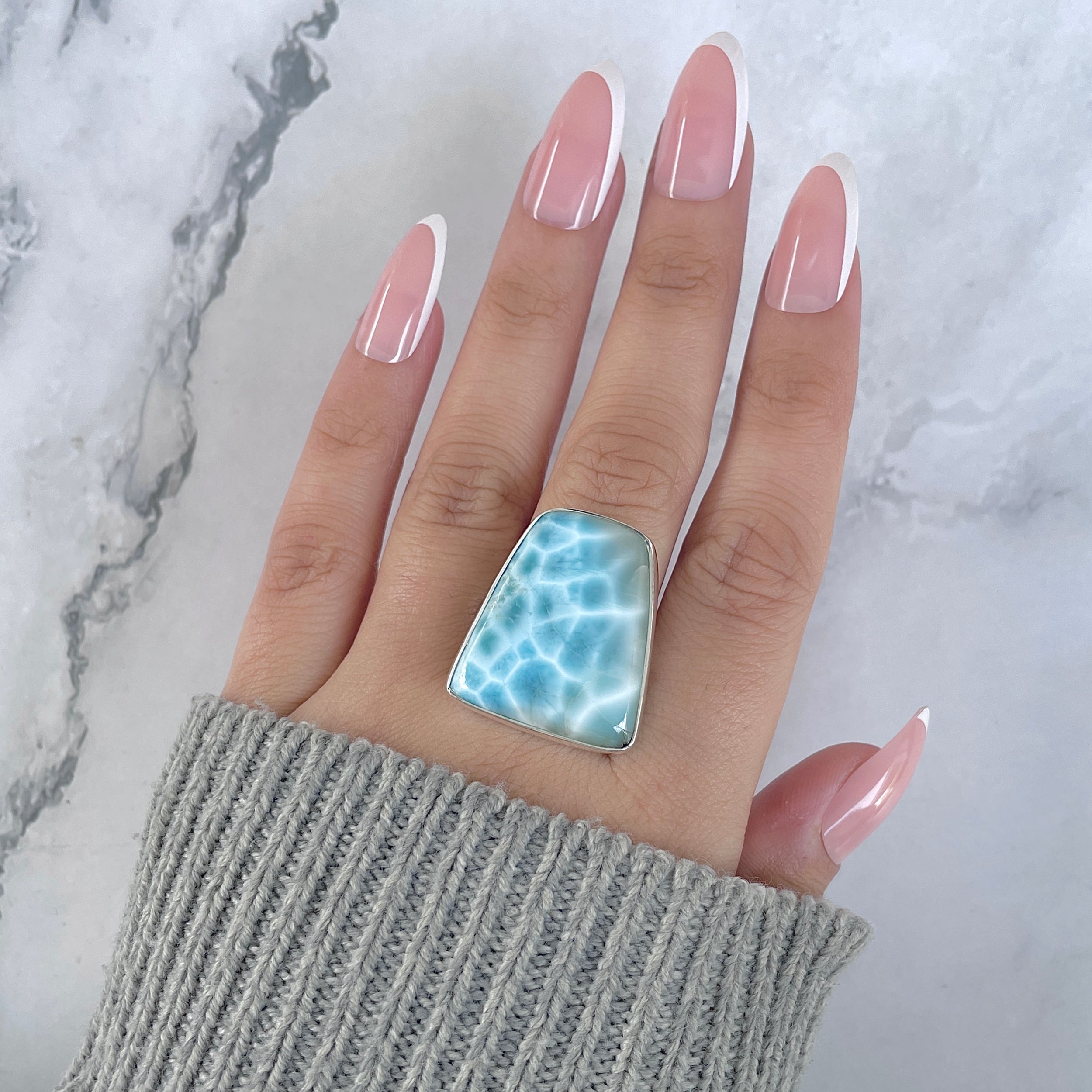 Larimar Adjustable Ring-(LAR-R-1814.)