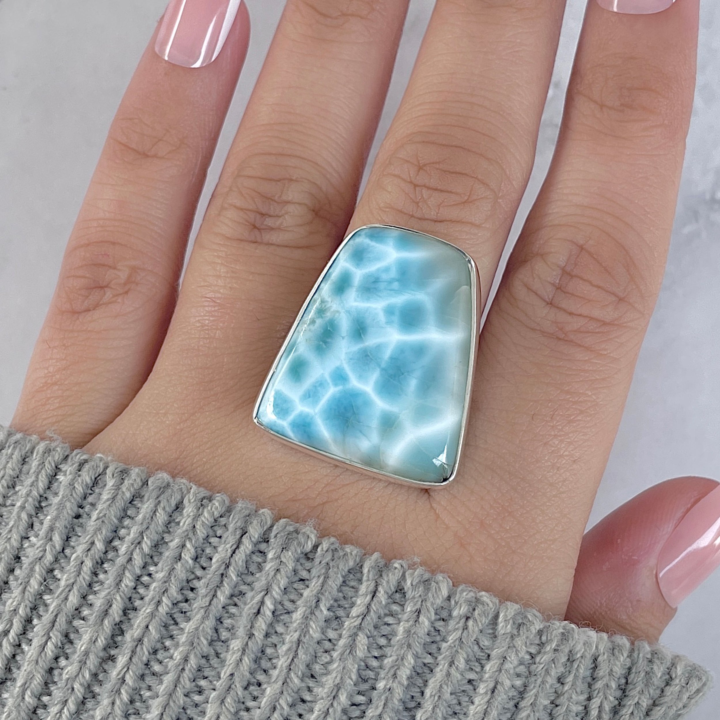 Larimar Adjustable Ring-(LAR-R-1814.)