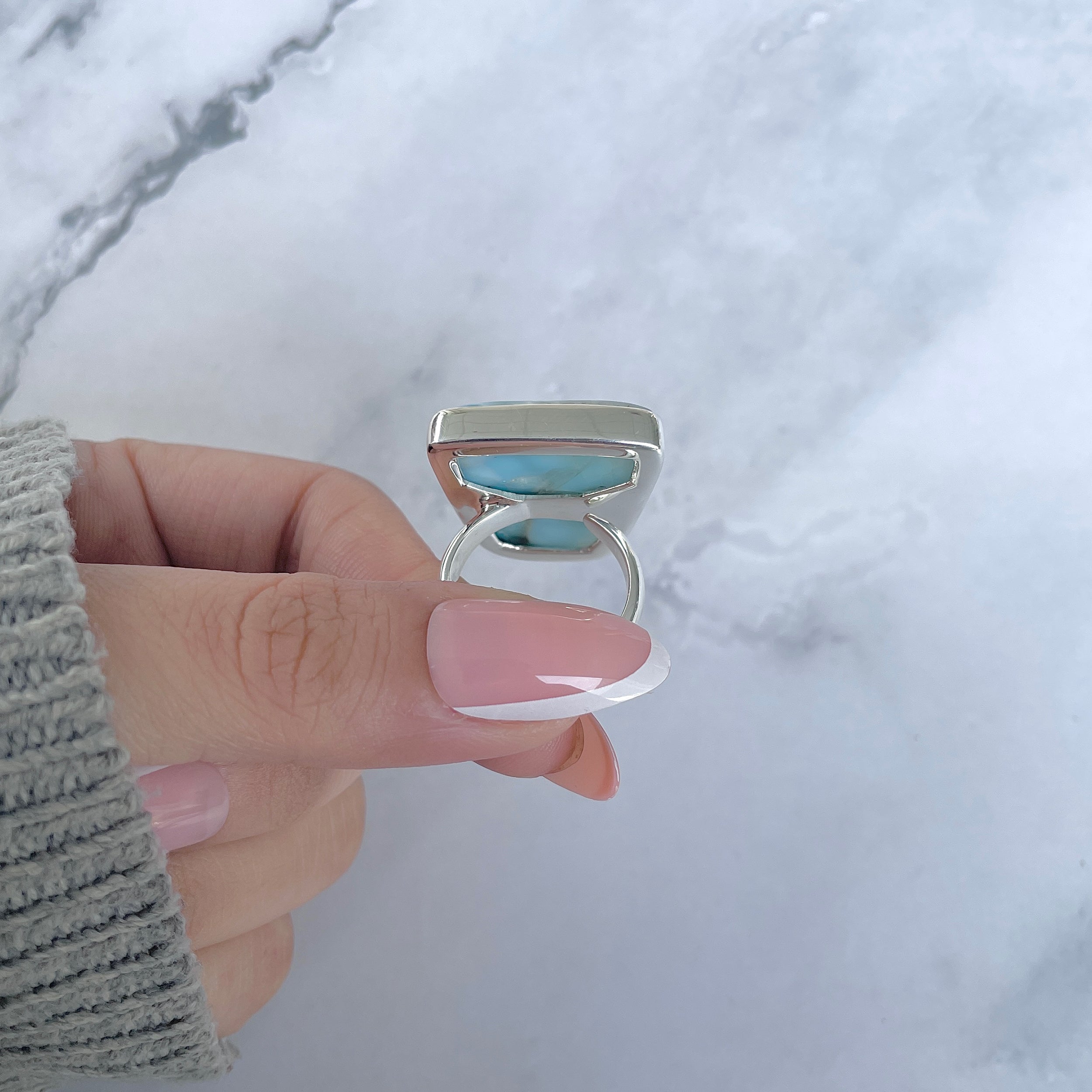Larimar Adjustable Ring-(LAR-R-1814.)