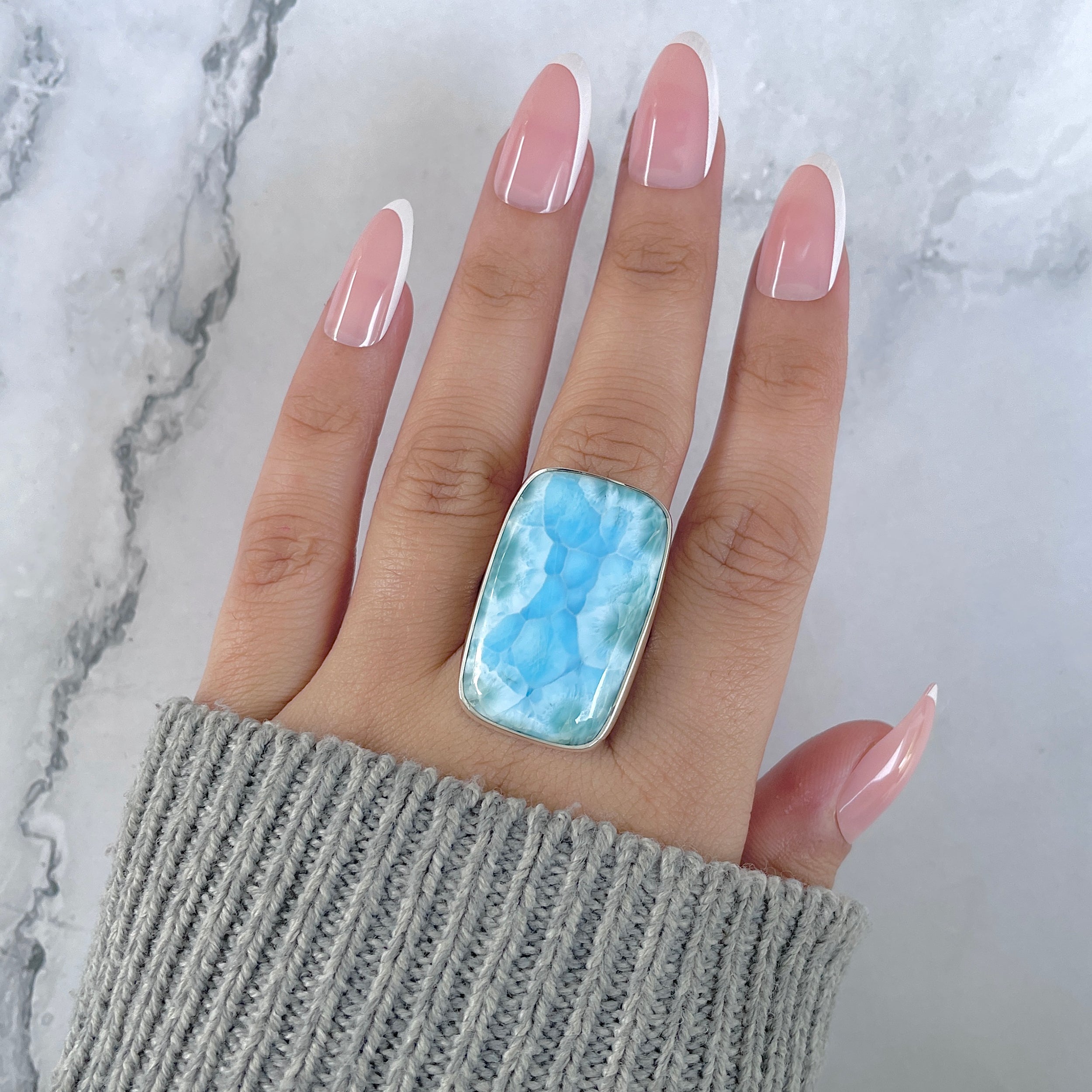 Larimar Adjustable Ring-(LAR-R-1815.)