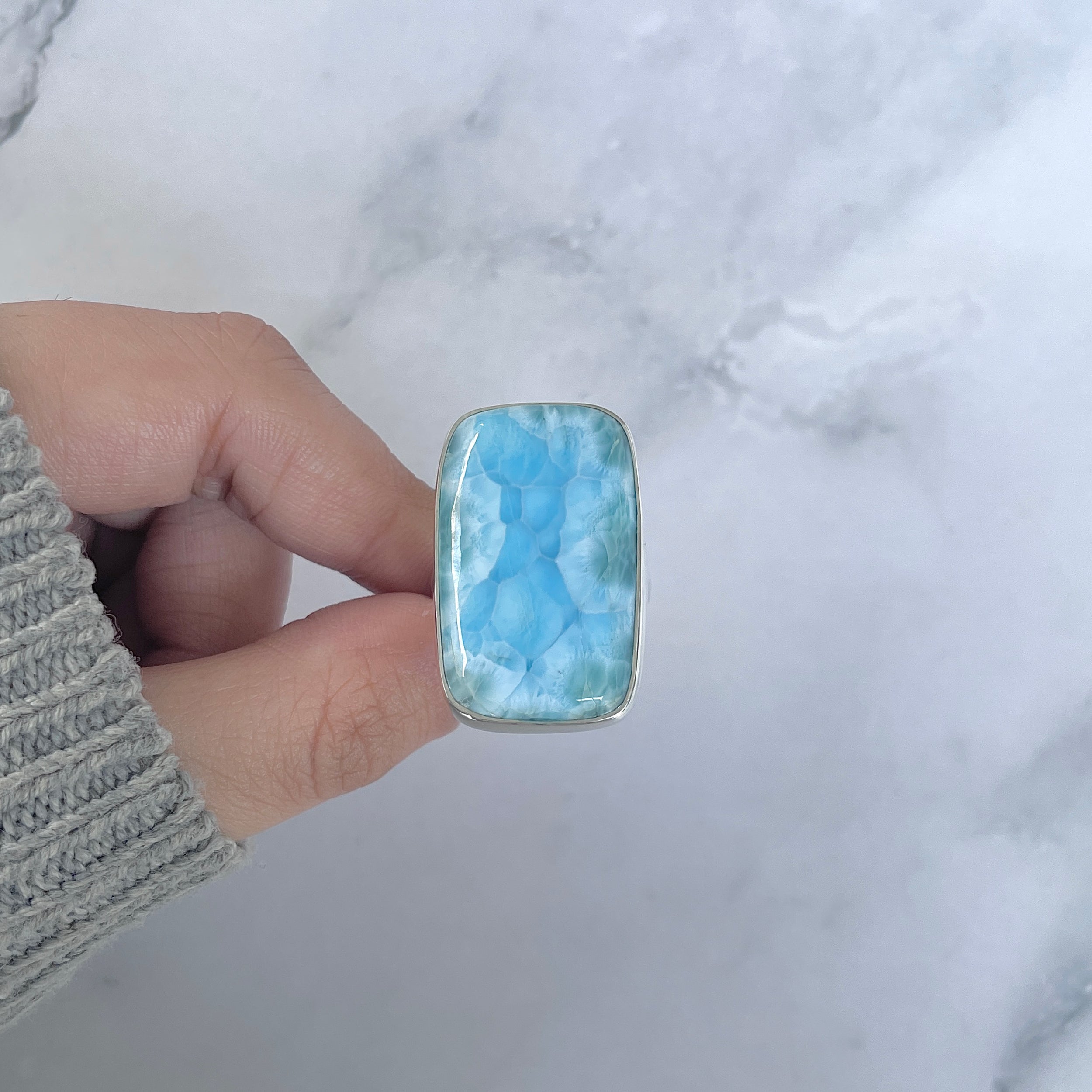 Larimar Adjustable Ring-(LAR-R-1815.)