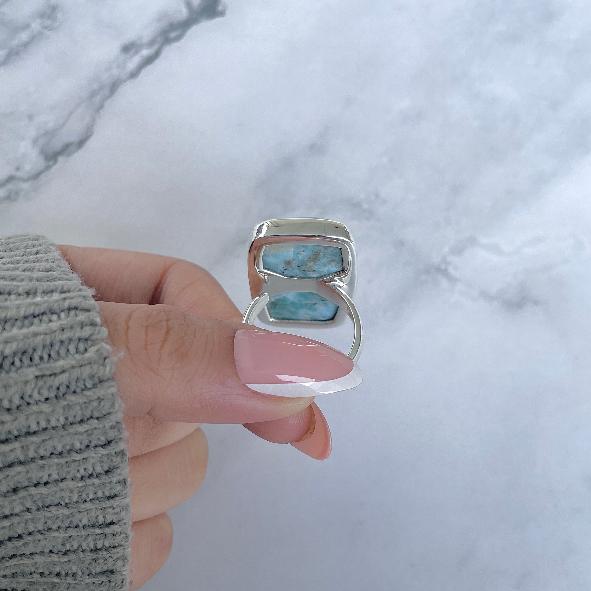 Larimar Adjustable Ring-(LAR-R-1815.)