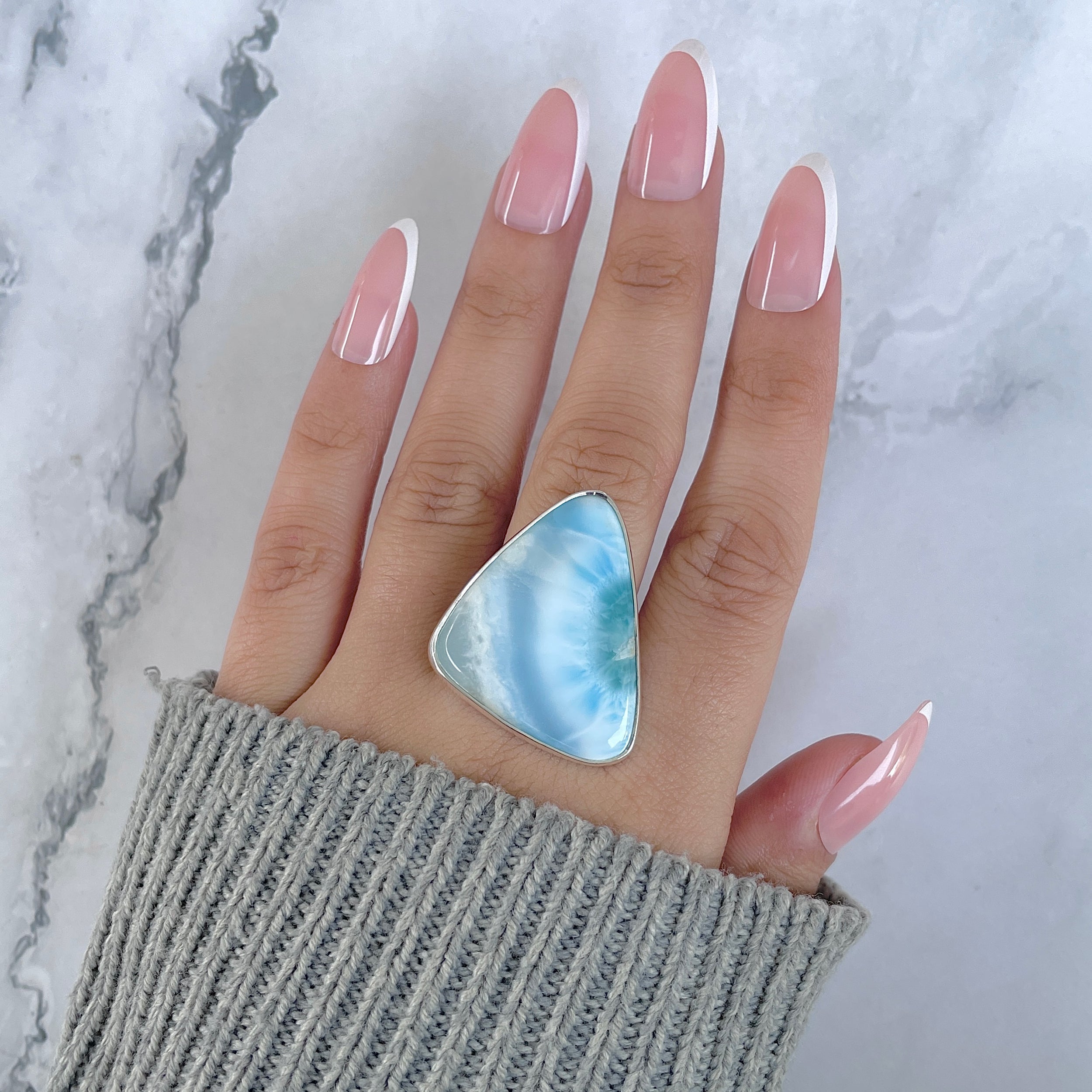 Larimar Adjustable Ring-(LAR-R-1816.)