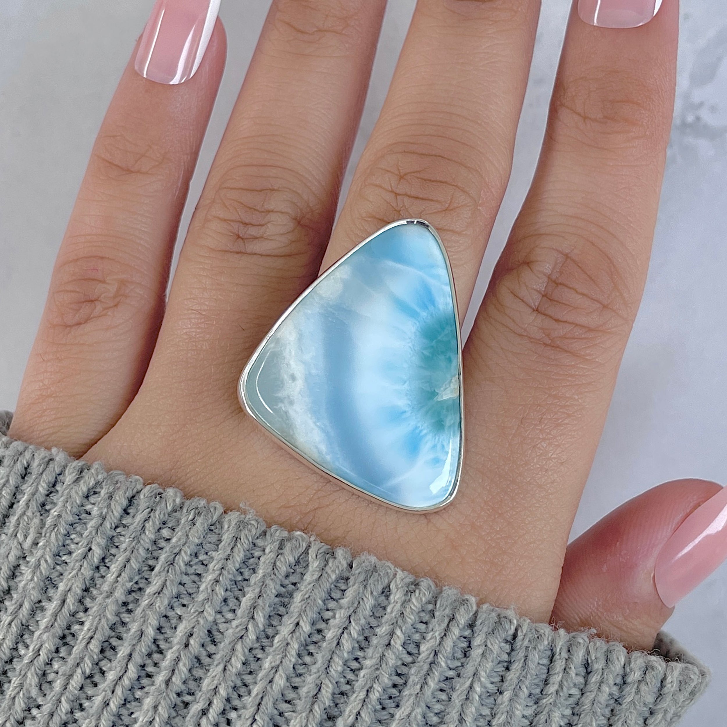 Larimar Adjustable Ring-(LAR-R-1816.)