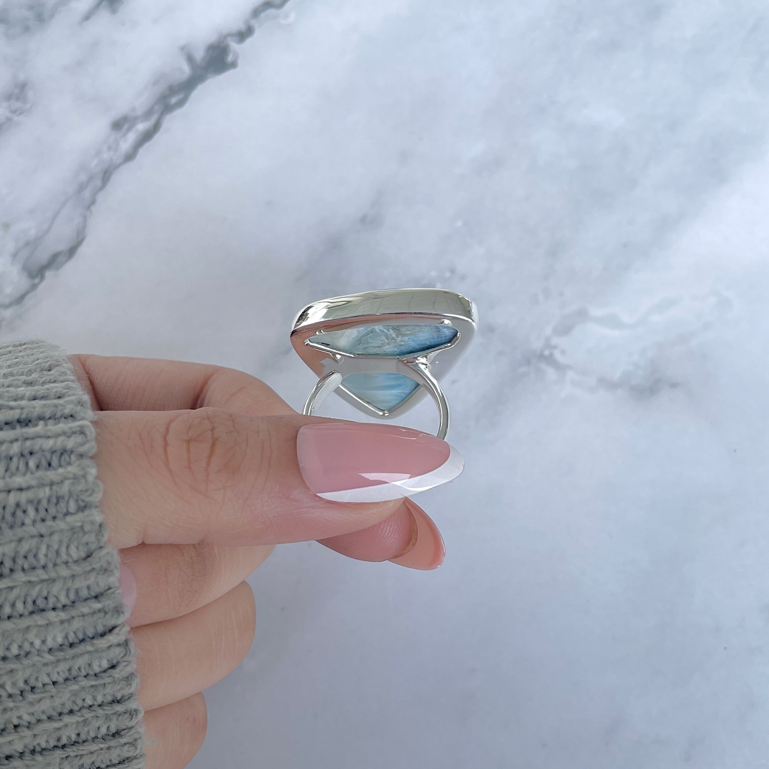 Larimar Adjustable Ring-(LAR-R-1816.)