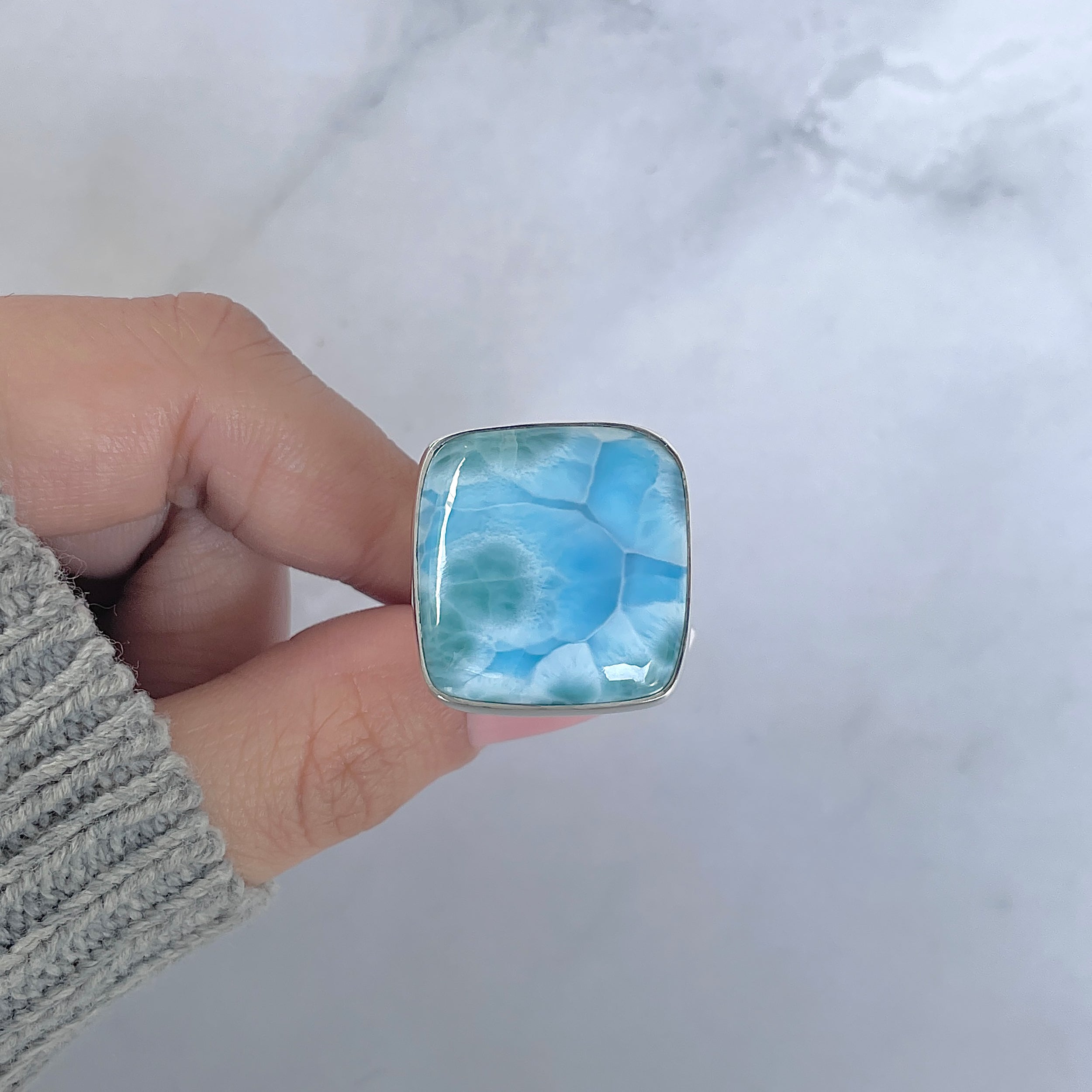 Larimar Adjustable Ring-(LAR-R-1817.)