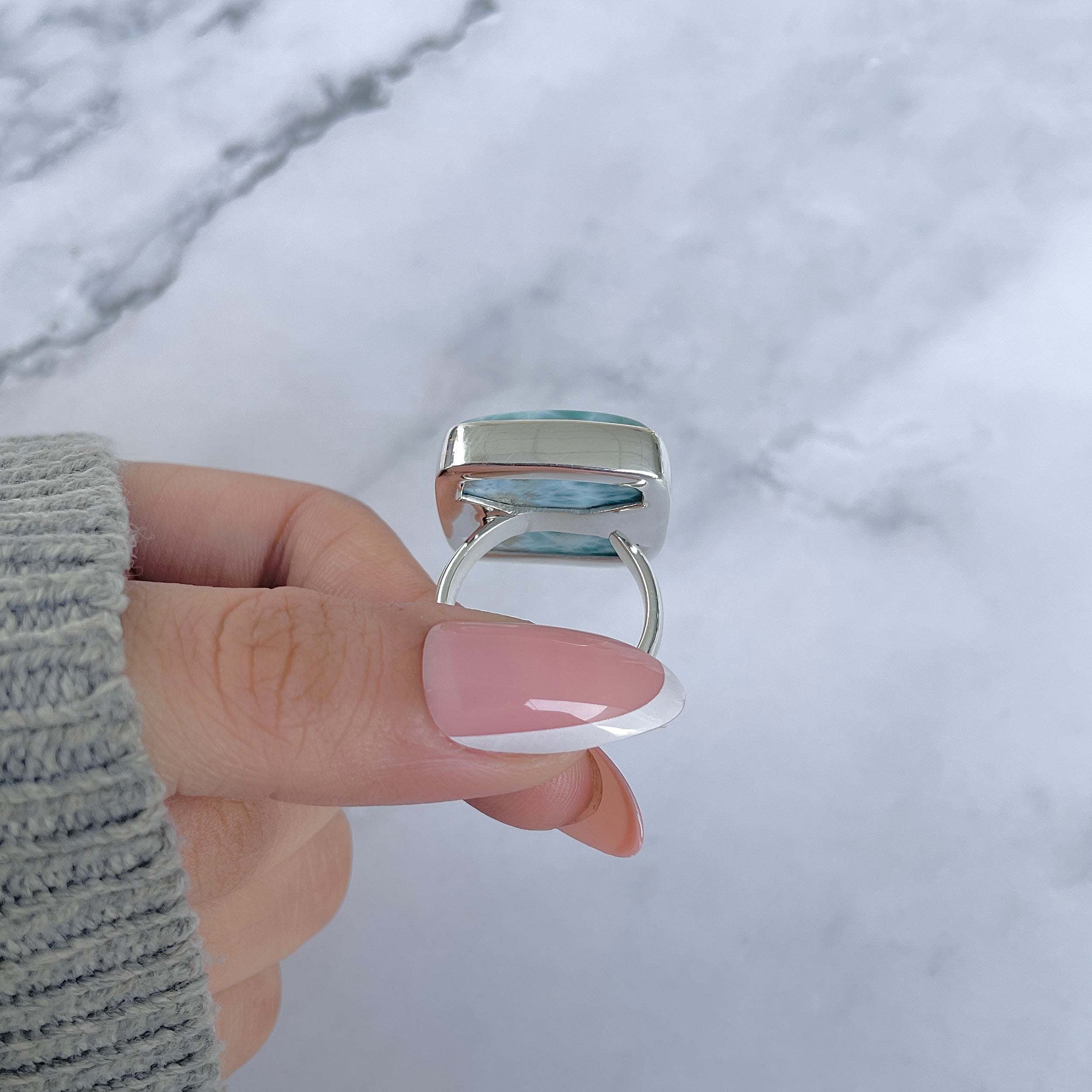 Larimar Adjustable Ring-(LAR-R-1817.)