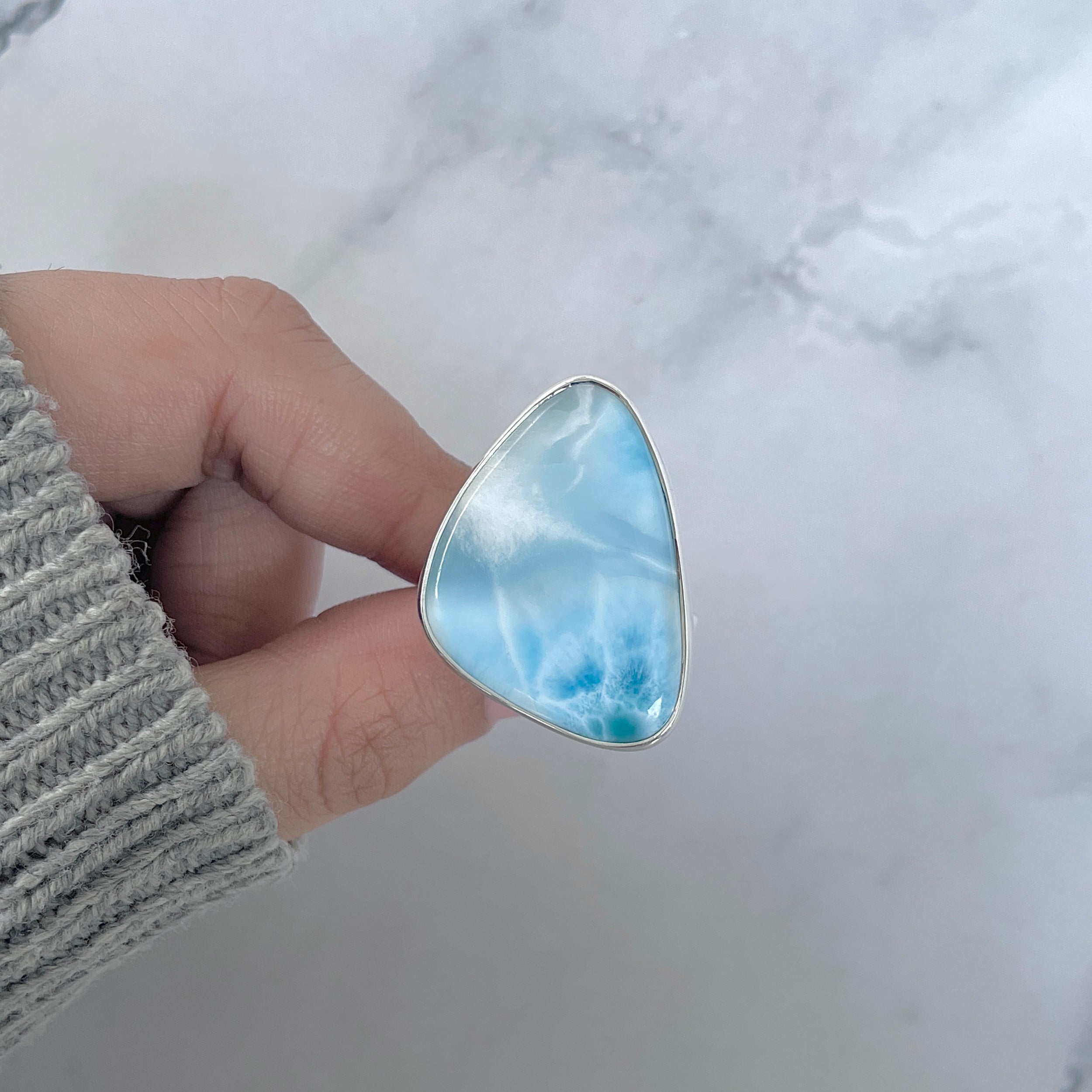 Larimar Adjustable Ring-(LAR-R-1818.)