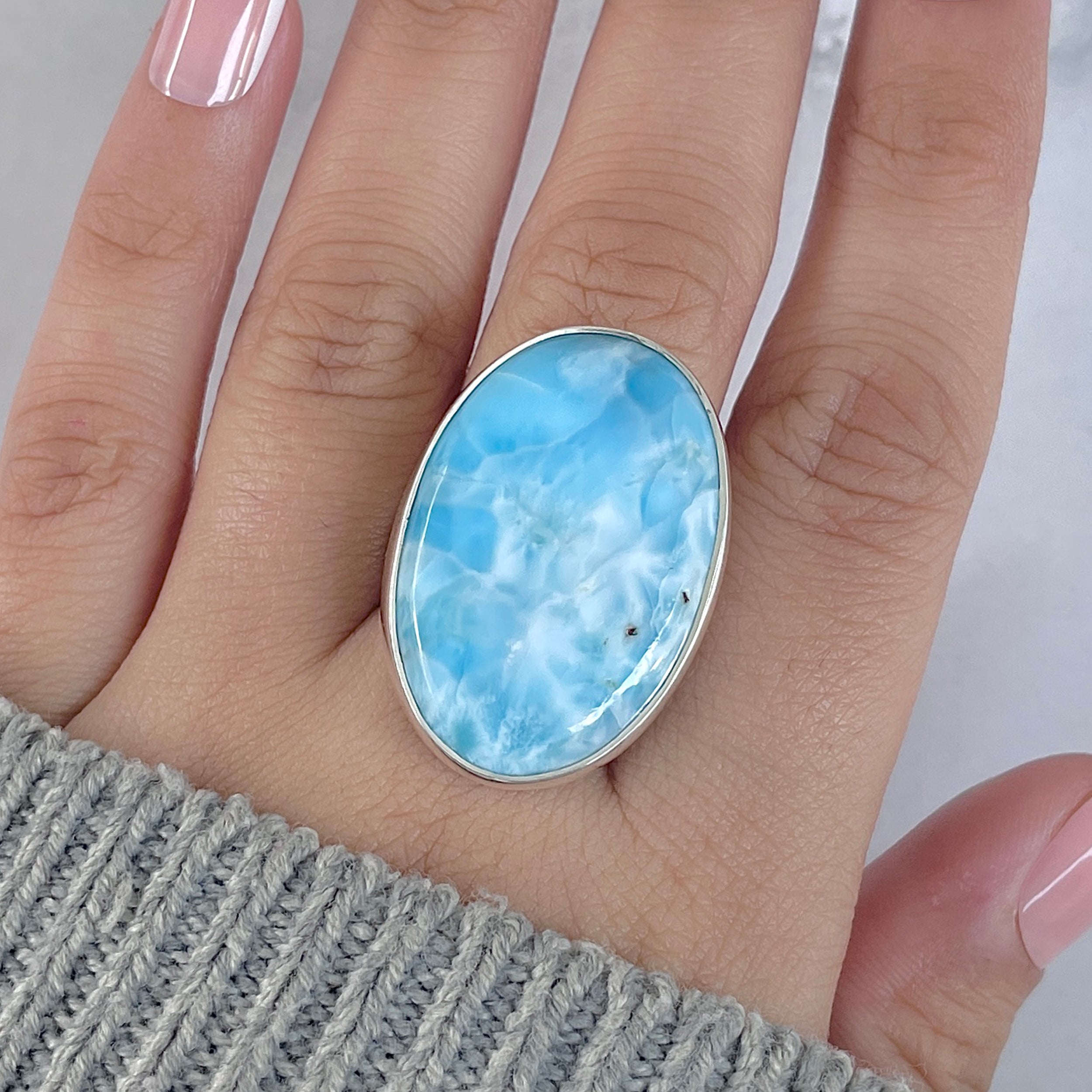 Larimar Adjustable Ring-(LAR-R-1819.) – Sagacia Jewelry