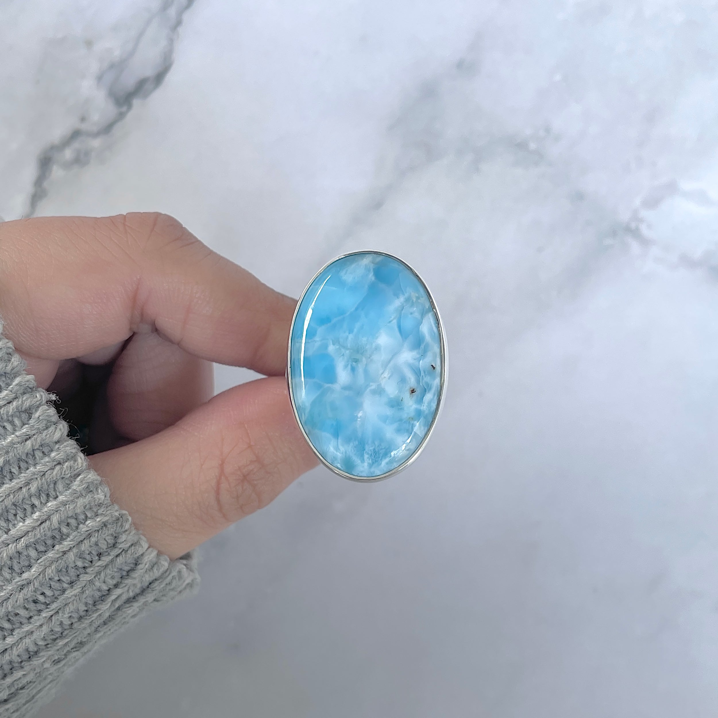 Larimar Adjustable Ring-(LAR-R-1819.)