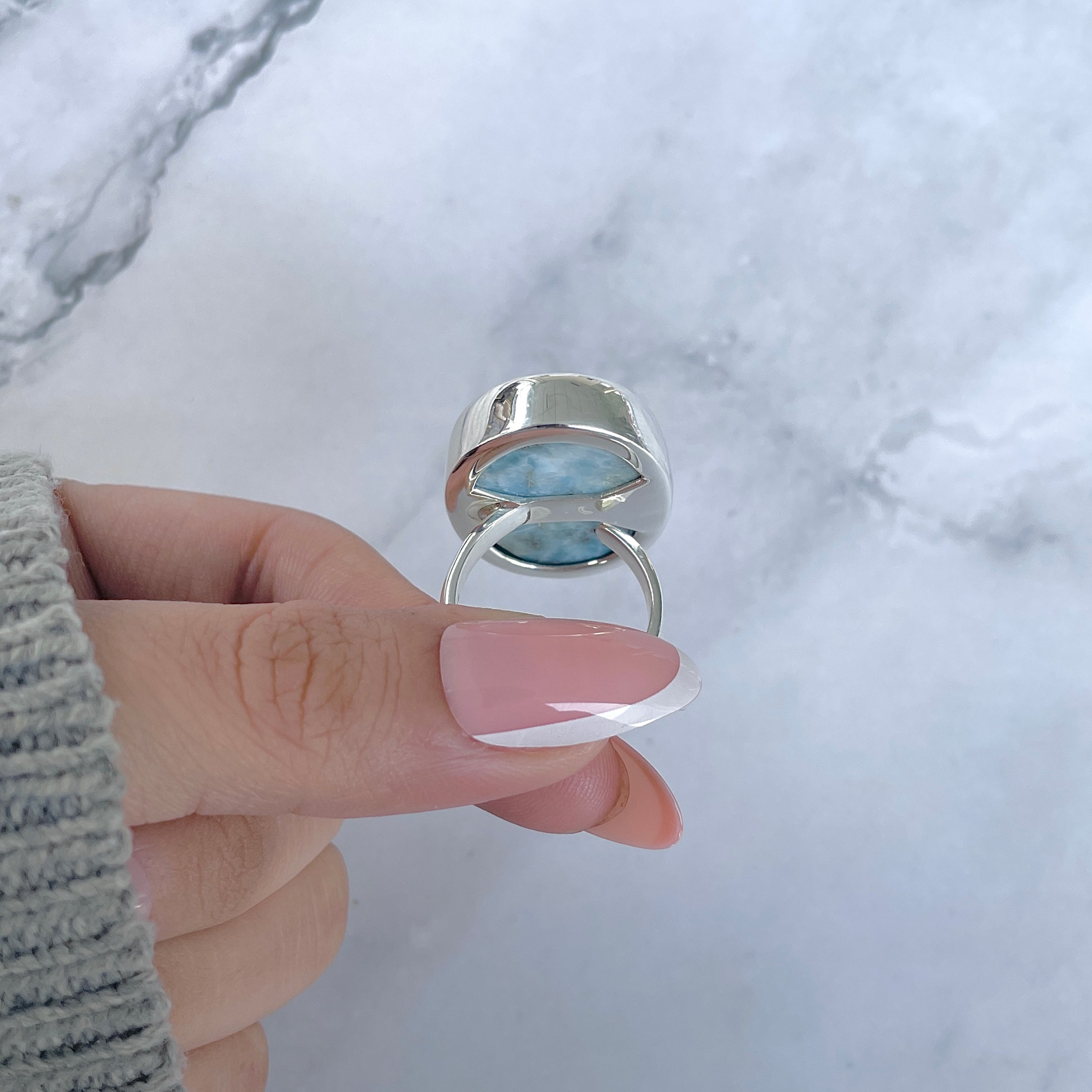 Larimar Adjustable Ring-(LAR-R-1819.)
