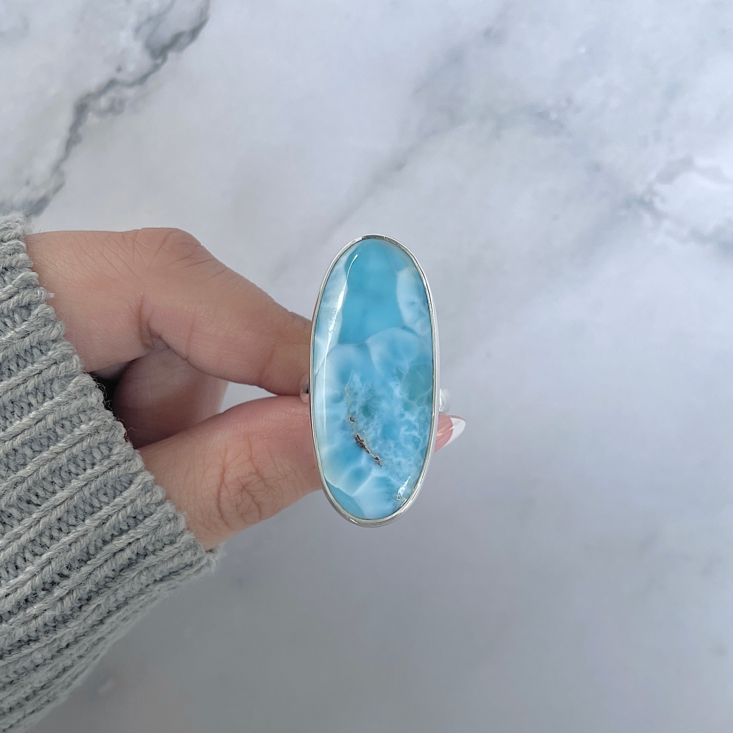 Larimar Adjustable Ring-(LAR-R-1820.)