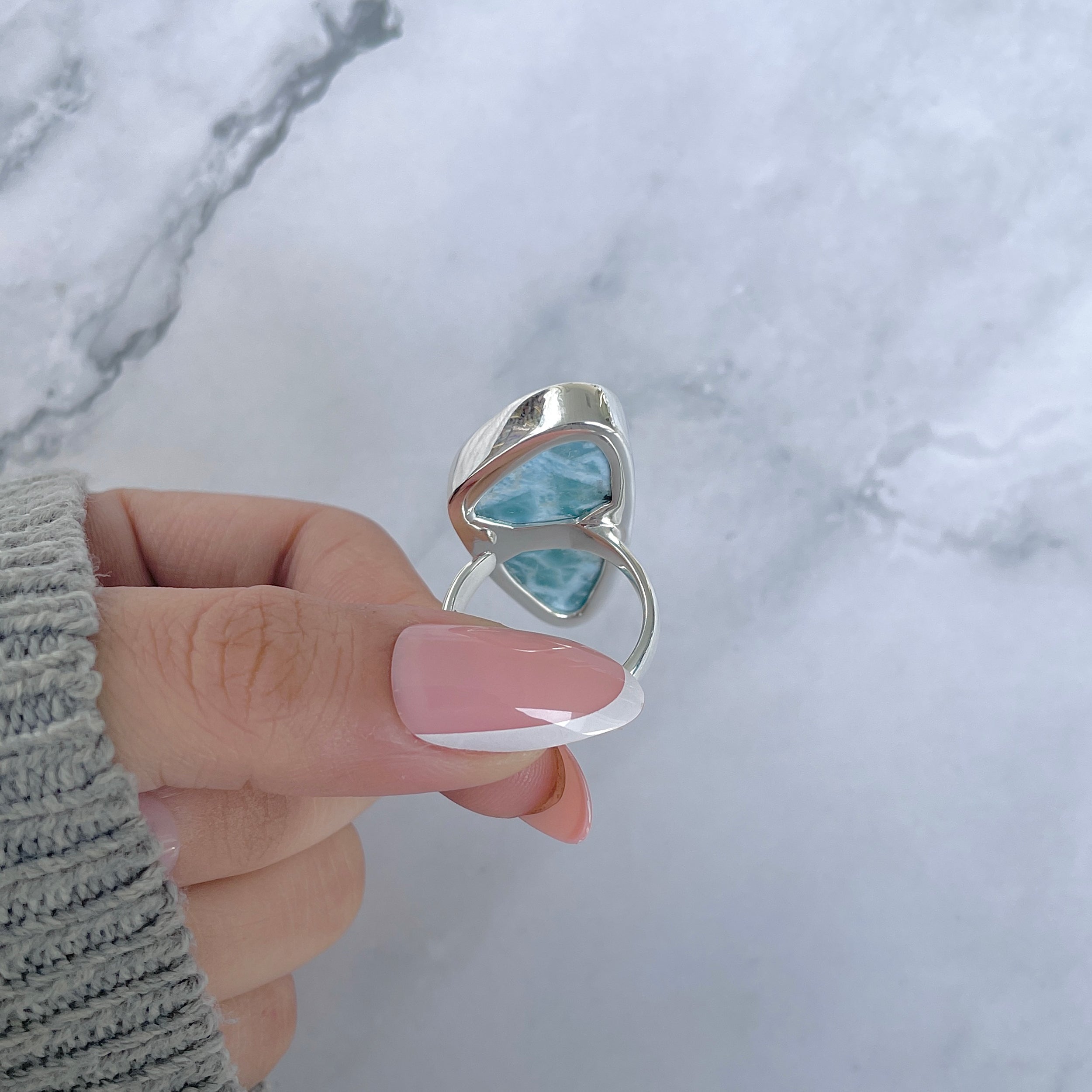 Larimar Adjustable Ring-(LAR-R-1821.)