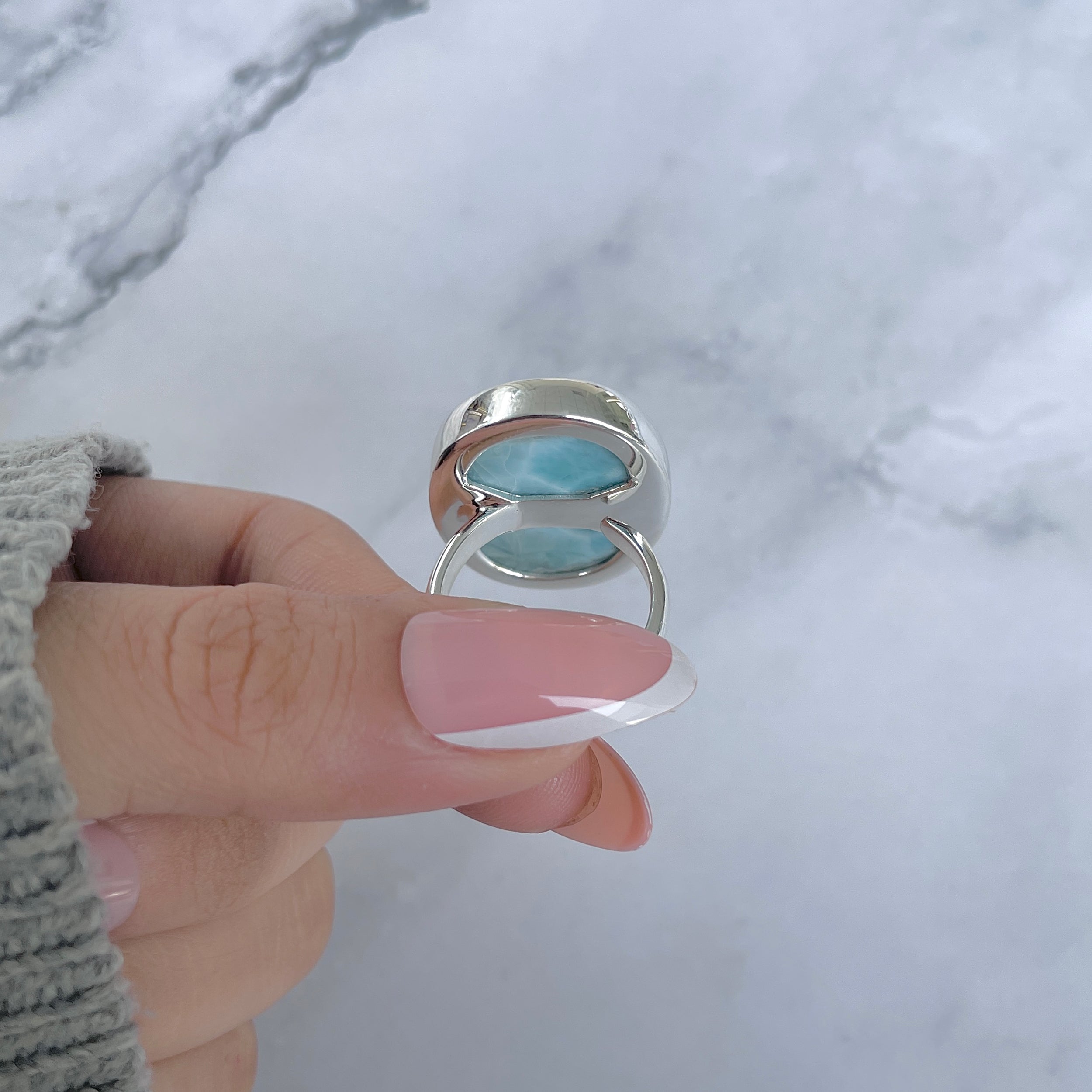 Larimar Adjustable Ring-(LAR-R-1822.)