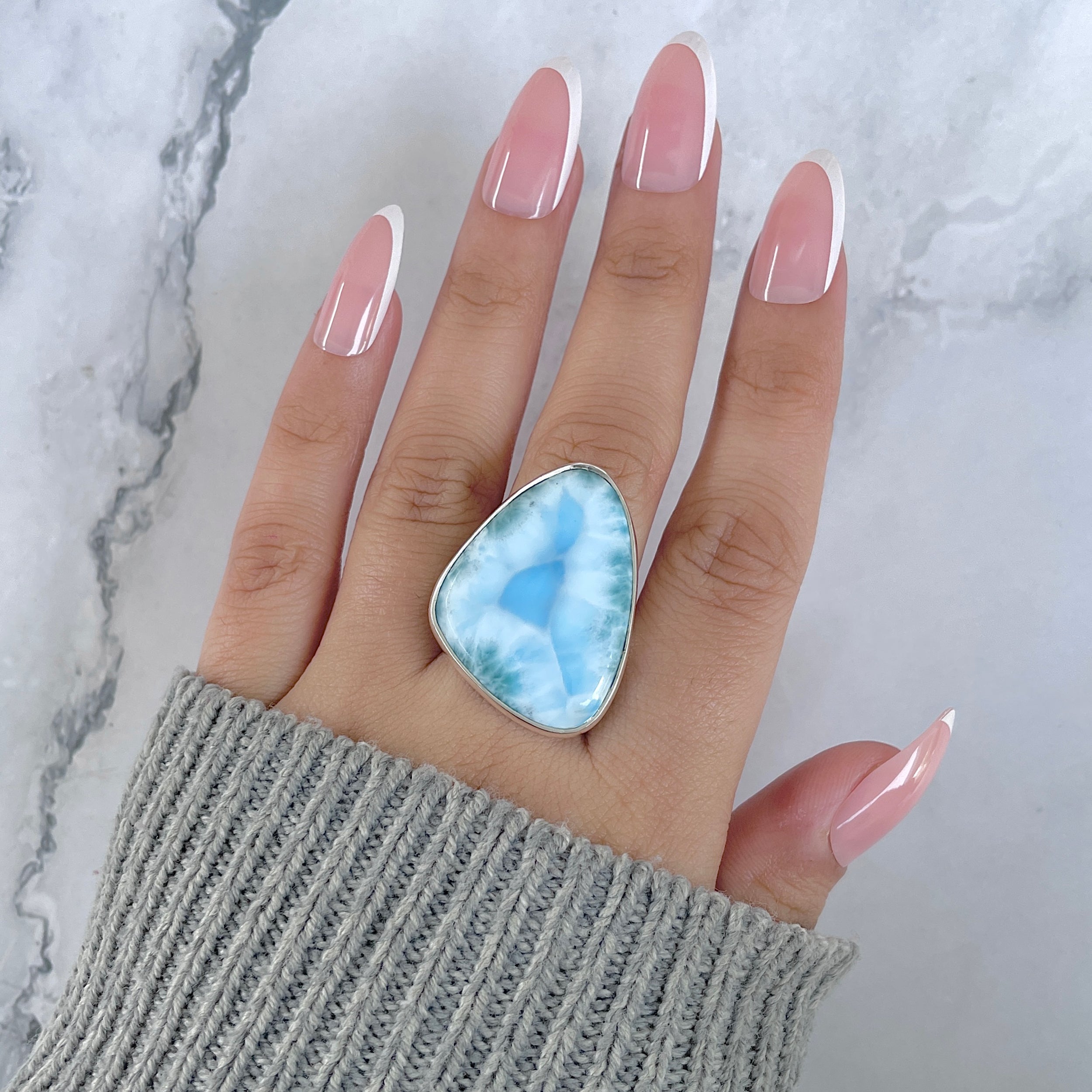 Larimar Adjustable Ring-(LAR-R-1823.)
