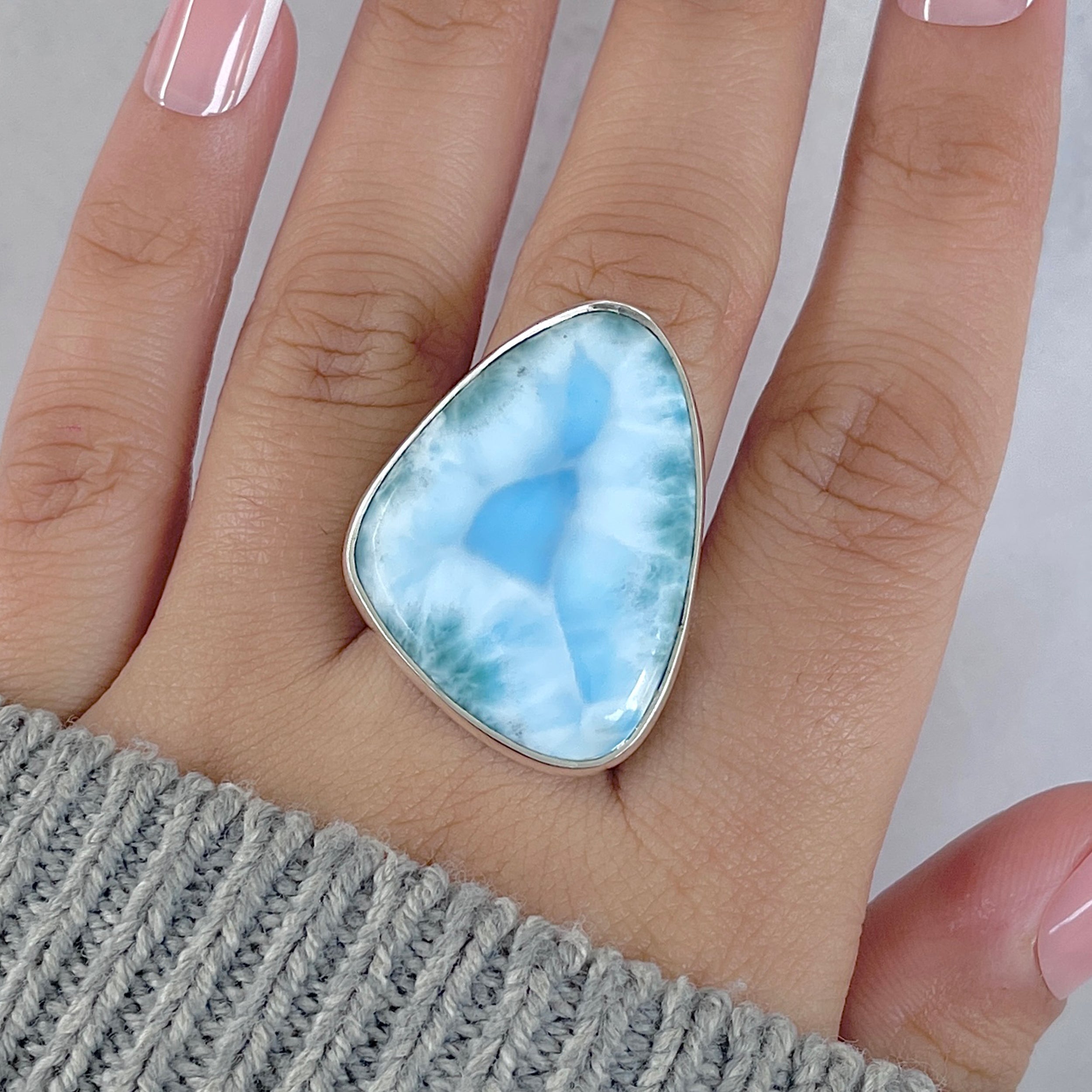 Larimar Adjustable Ring-(LAR-R-1823.)