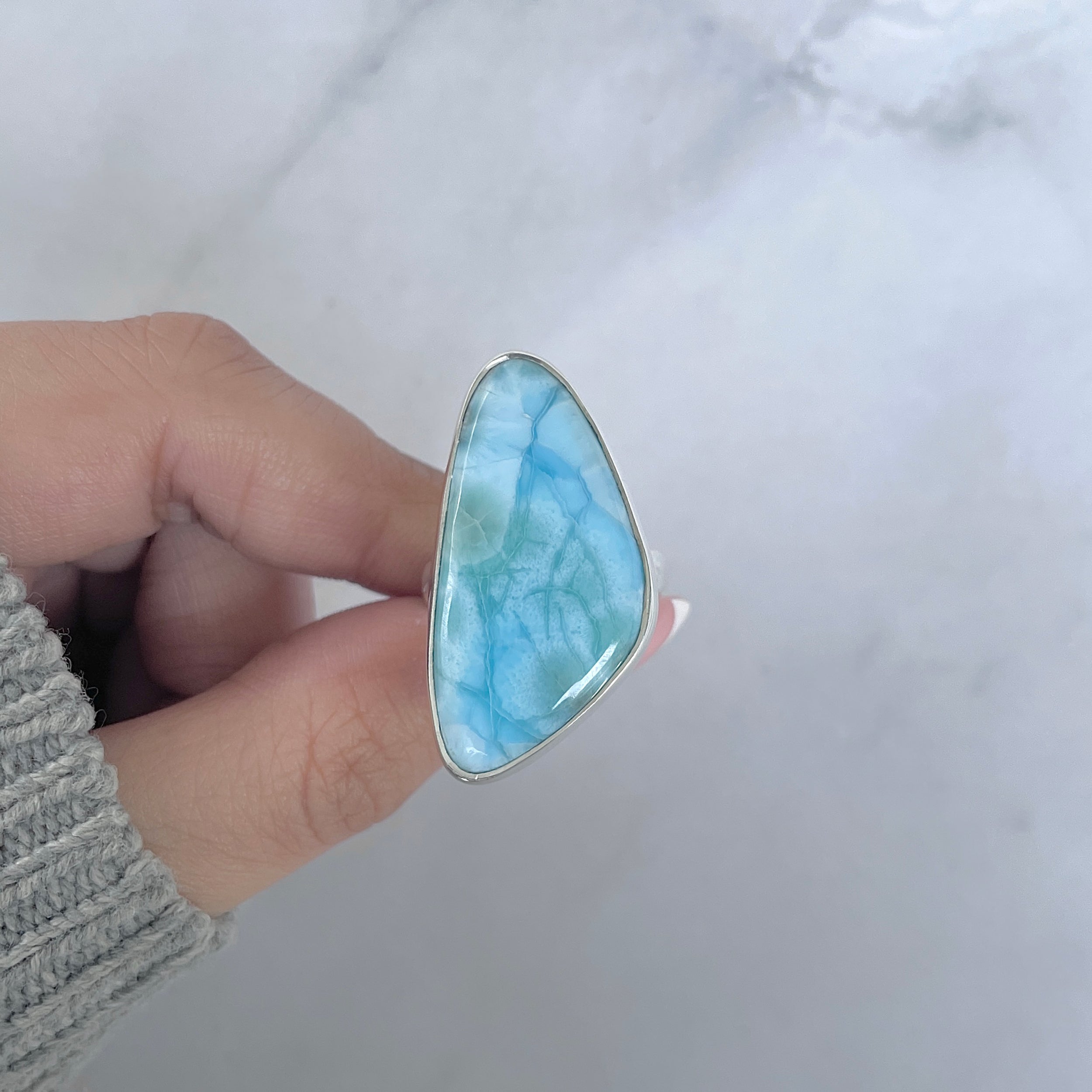 Larimar Adjustable Ring-(LAR-R-1824.)