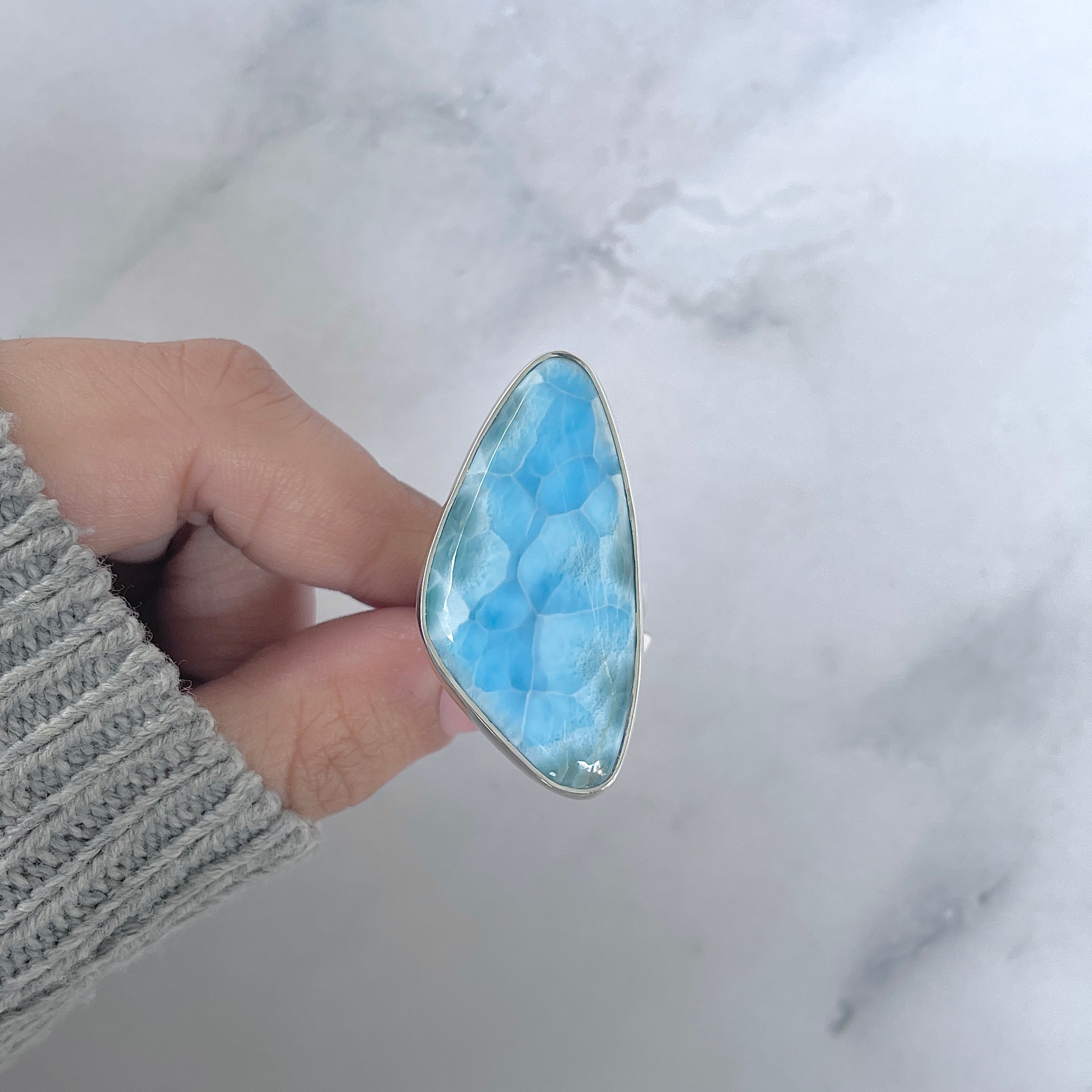 Larimar Adjustable Ring-(LAR-R-1827.)