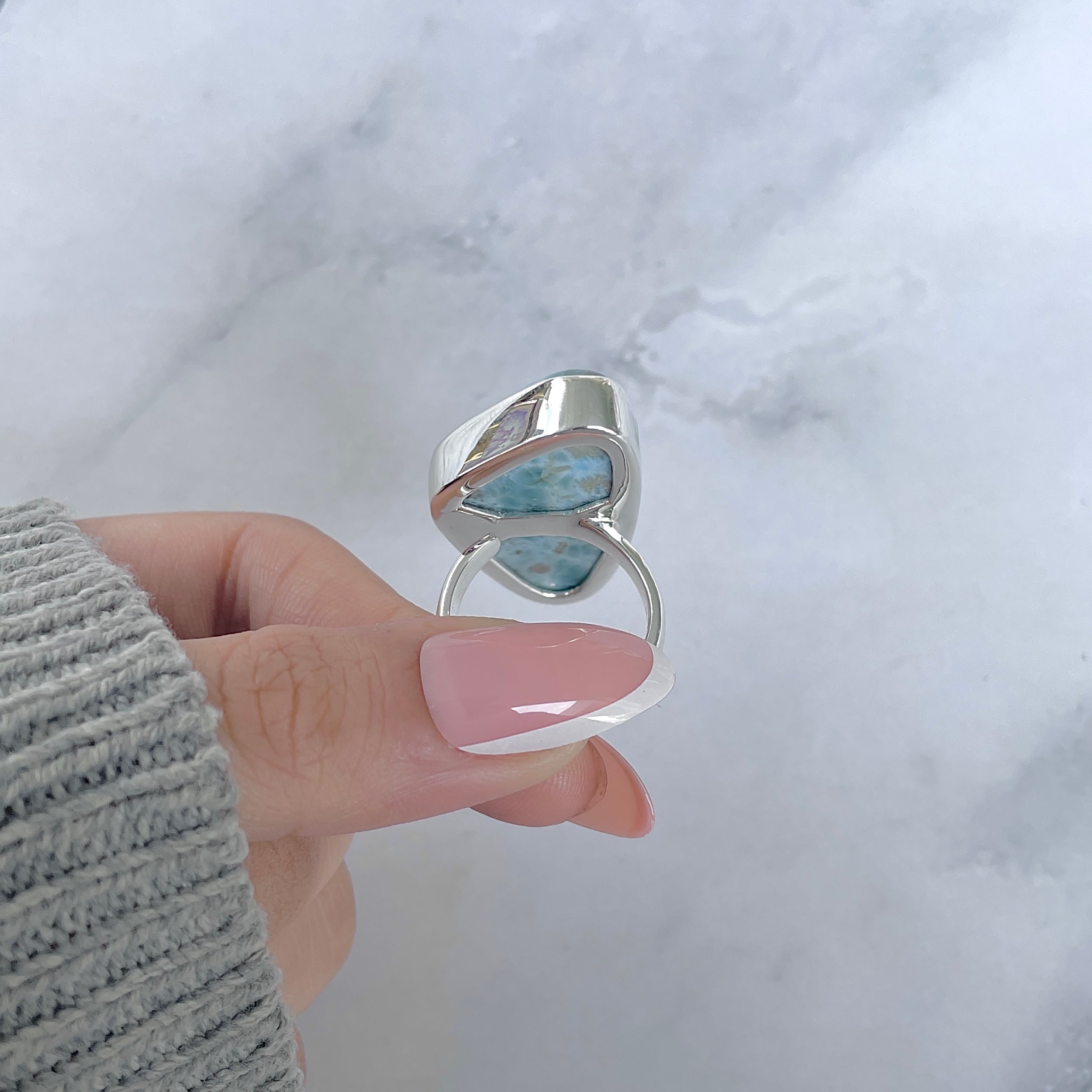 Larimar Adjustable Ring-(LAR-R-1827.)